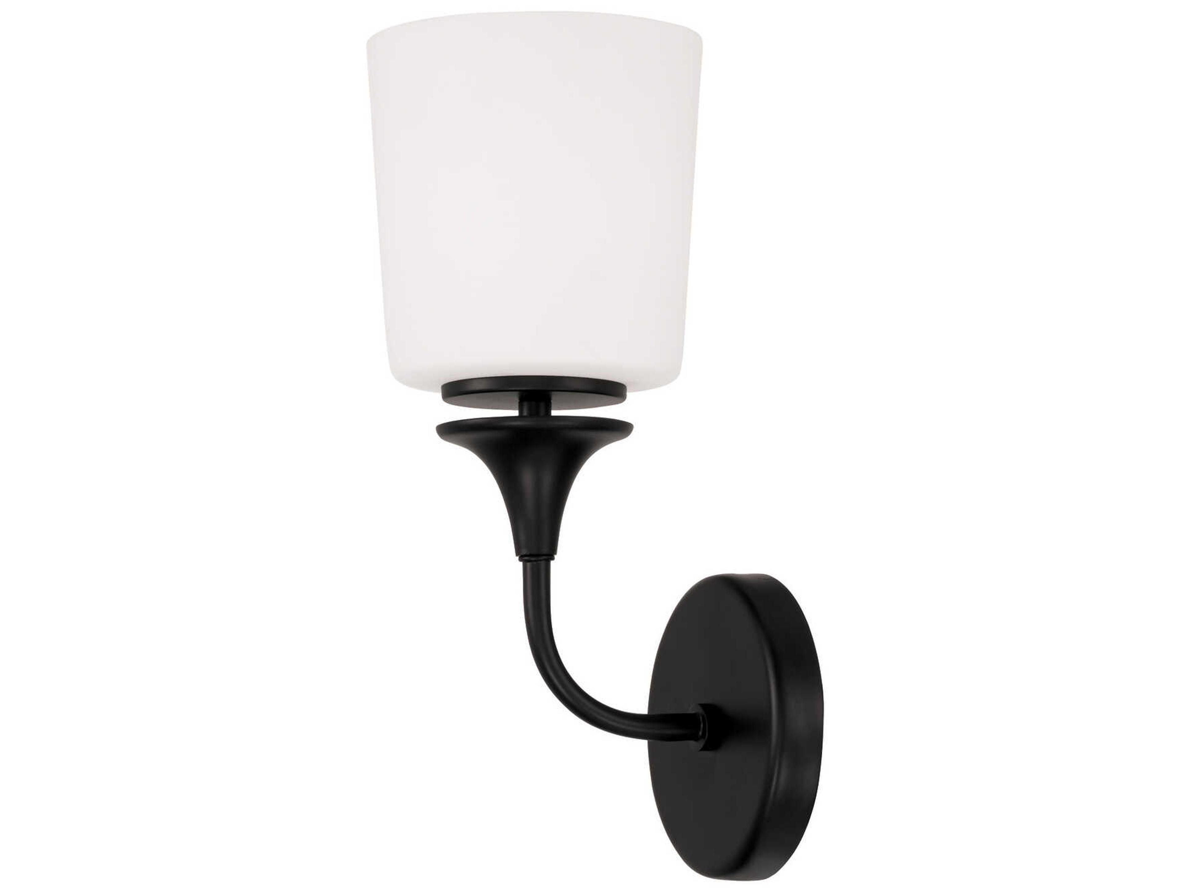 Capital Lighting Presley 1-Light Matte Black Glass Wall Sconce