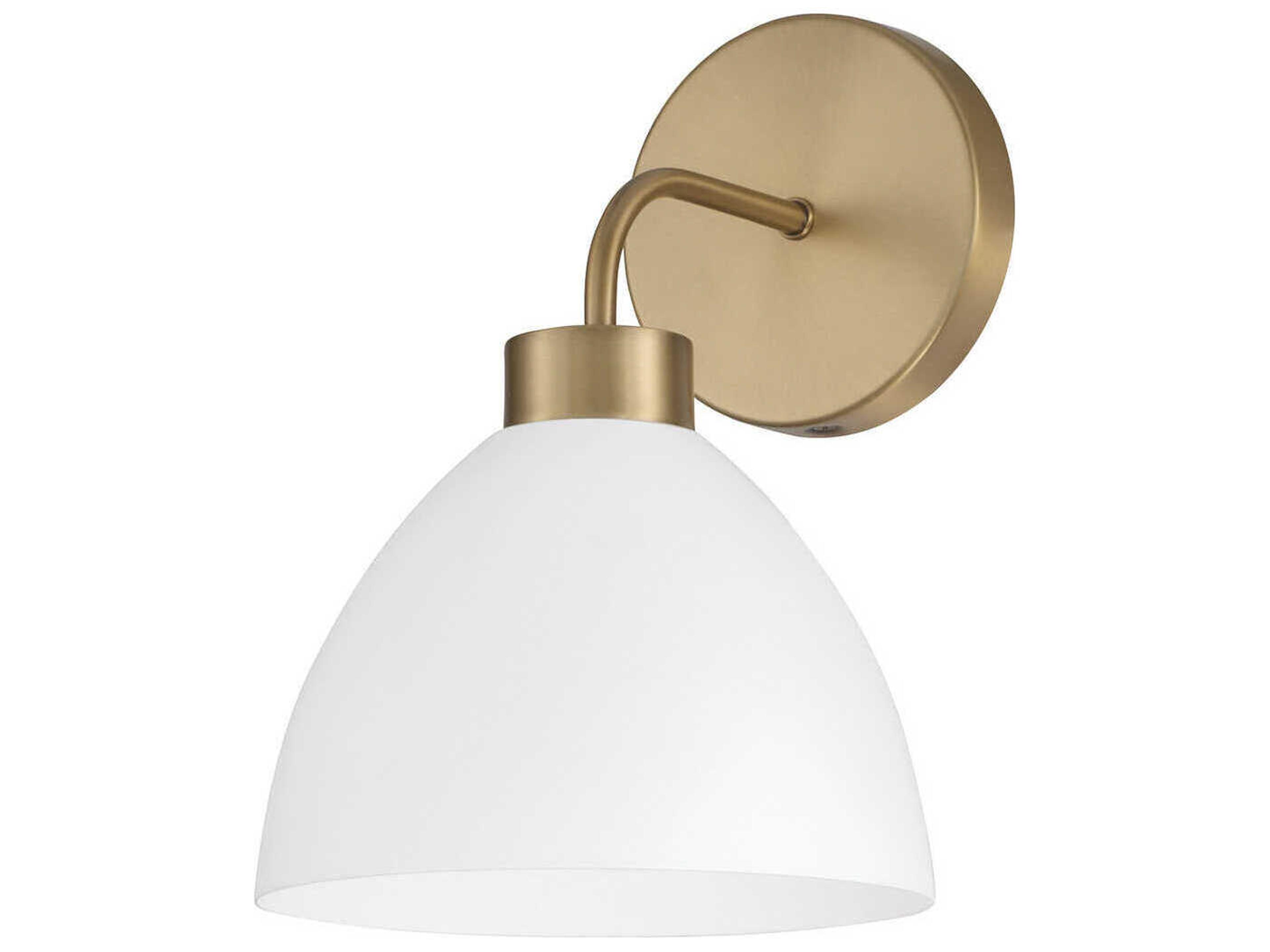Capital Lighting Ross 1-Light Aged Brass And White Wall Sconce