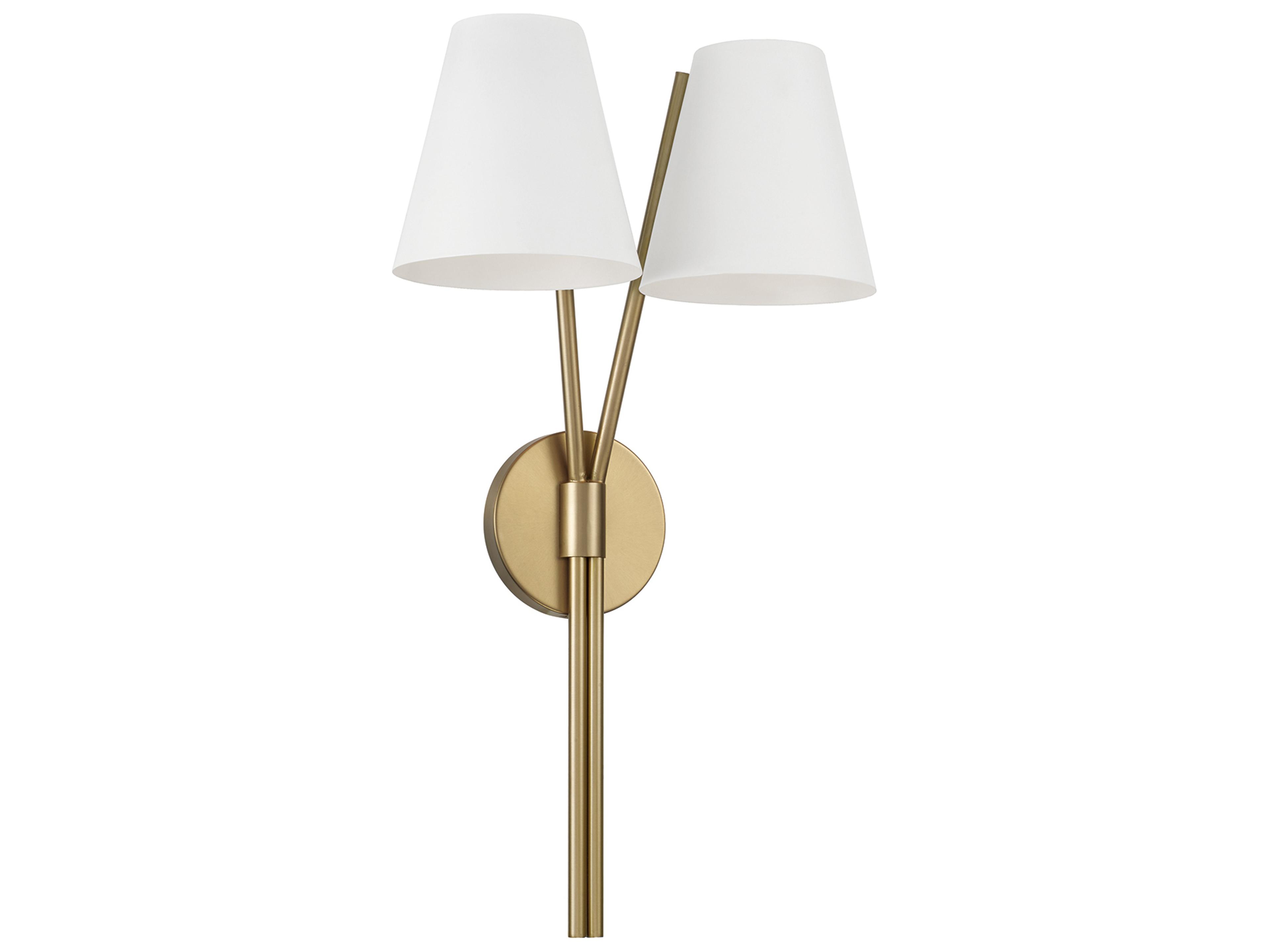 Capital Lighting Cami 2-light Aged Brass And White Wall Sconce