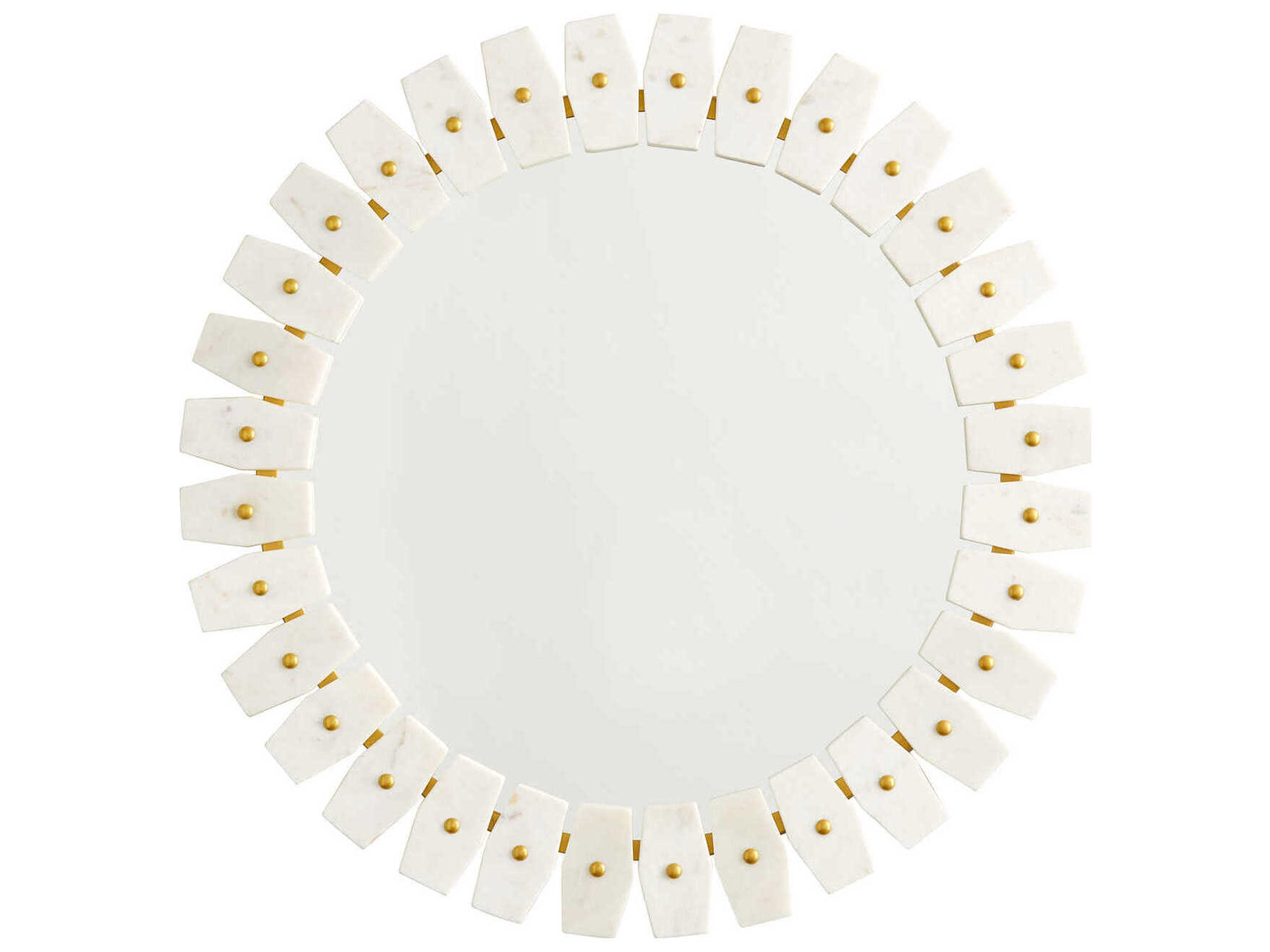 Capital Lighting Marble and Brass Round Wall Mirror