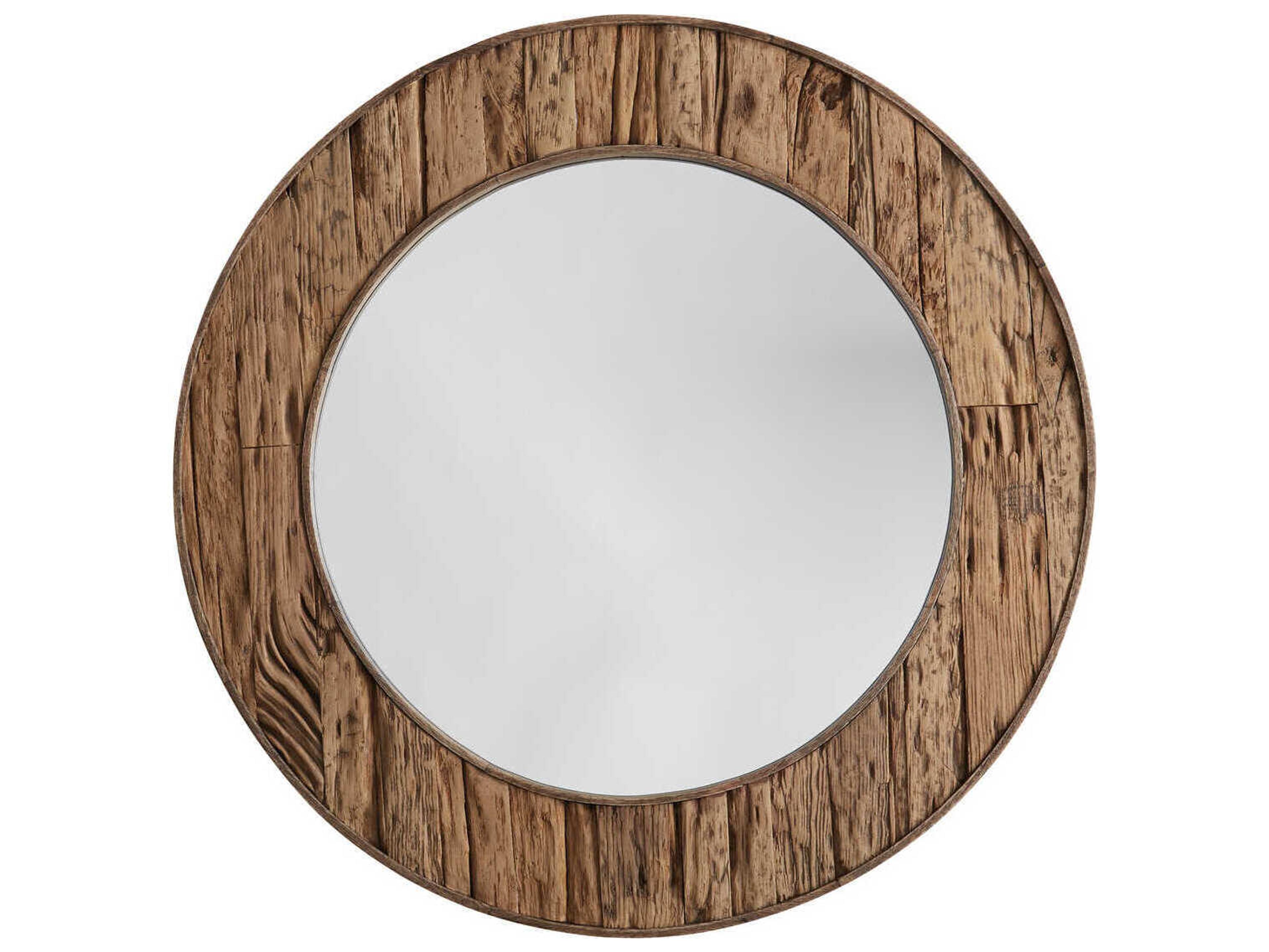Capital Lighting Reclaimed Railroad Ties Round Wall Mirror