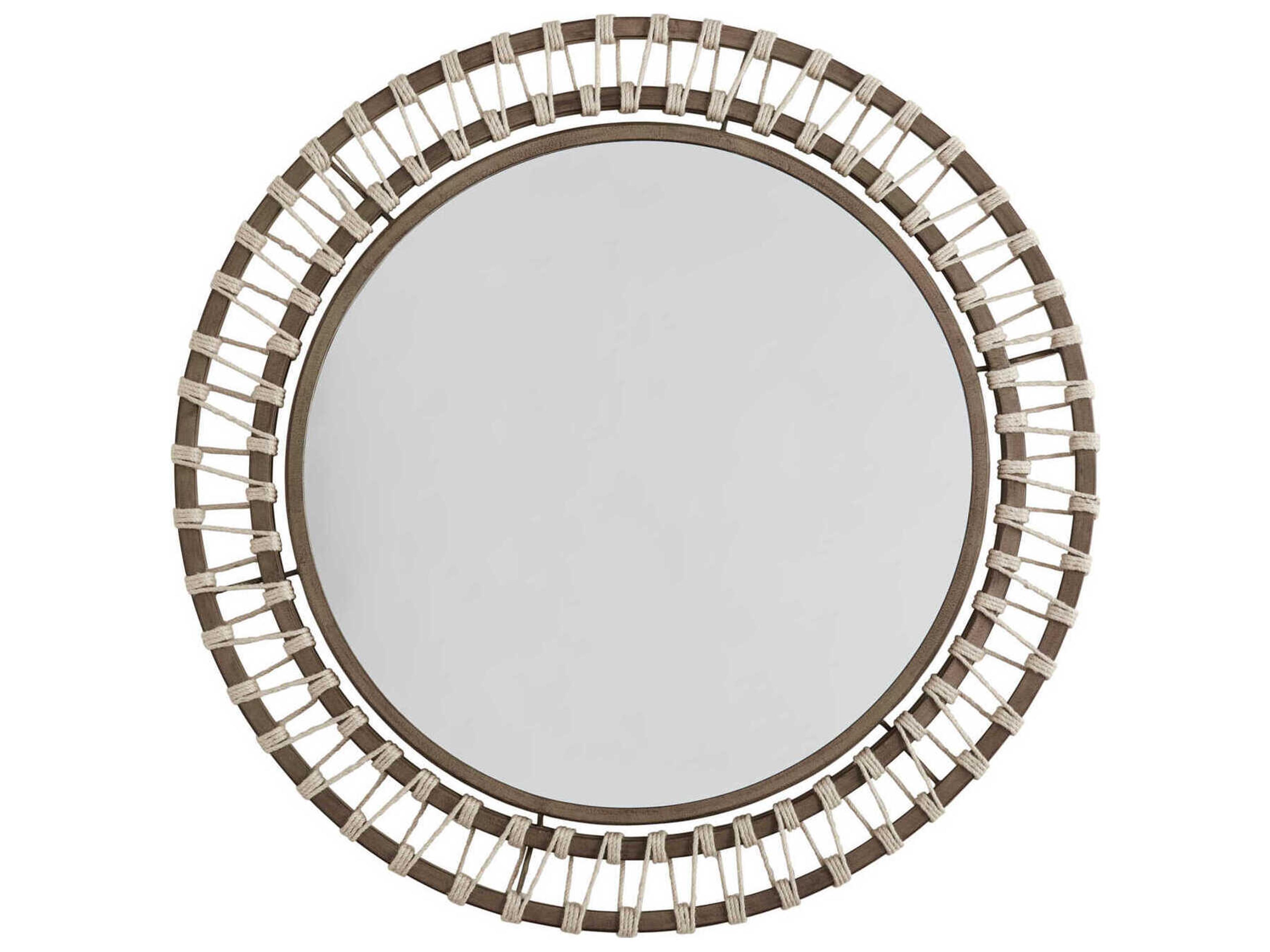 Capital Lighting Brown Wash and Natural Jute Round Wall Mirror