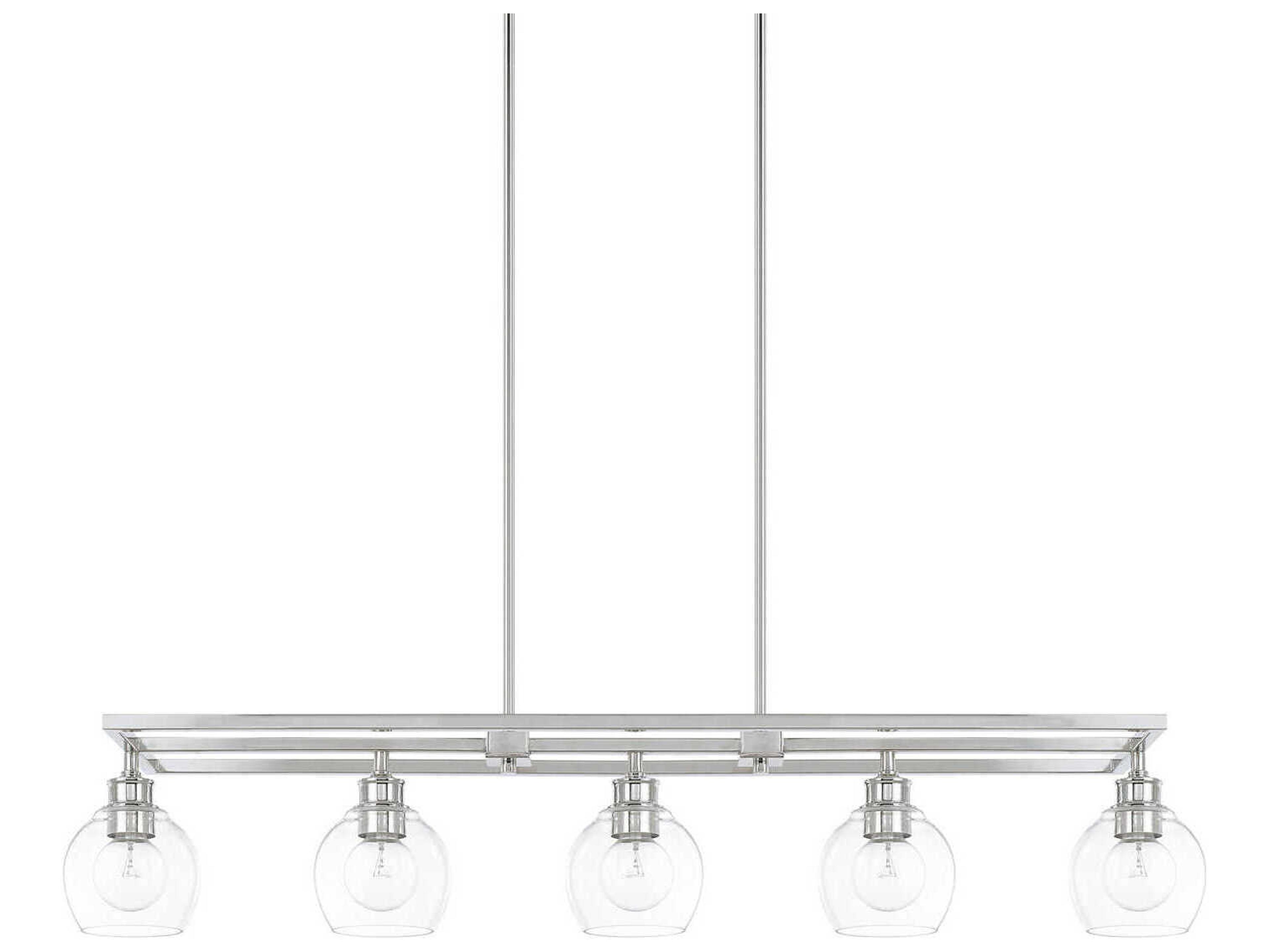 Capital Lighting Mid Century 5-Light Polished Nickel Glass Island Pendant