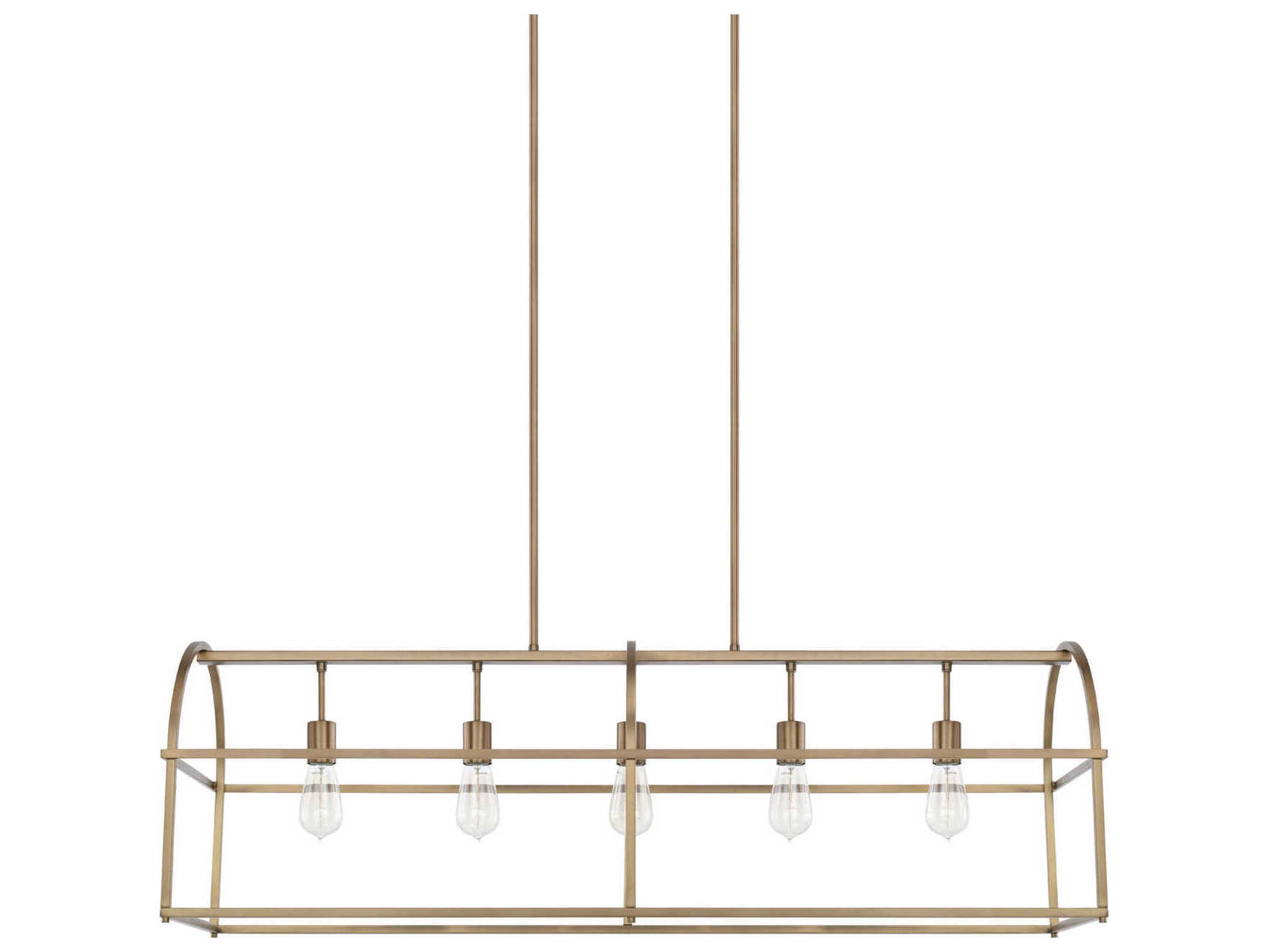 Capital Lighting Aubrey 5-Light Aged Brass Linear Island Pendant