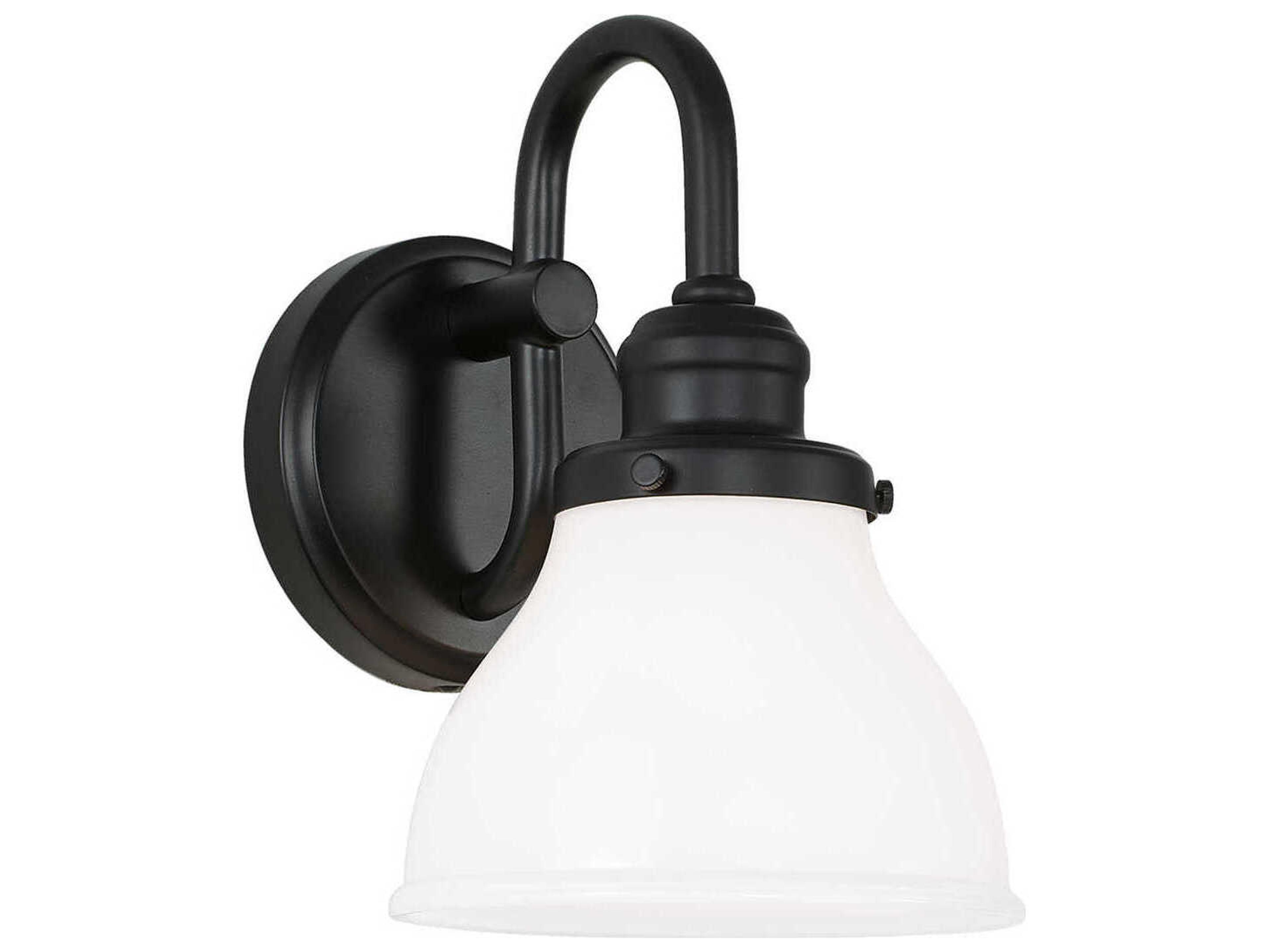 Capital Lighting Baxter 1-Light Matte Black Glass Wall Sconce