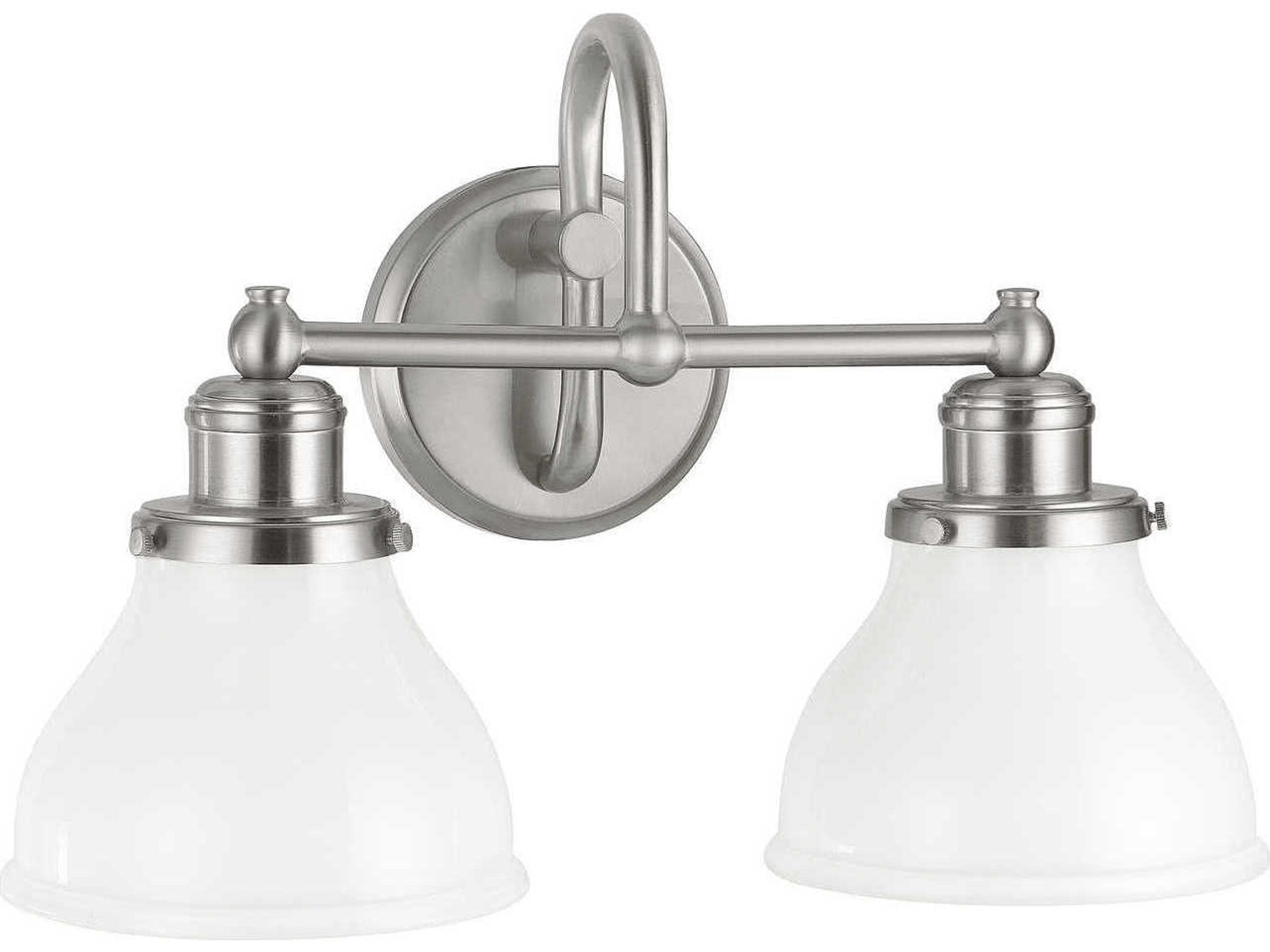 Capital Lighting Baxter 2-Light Brushed Nickel Glass Vanity Light