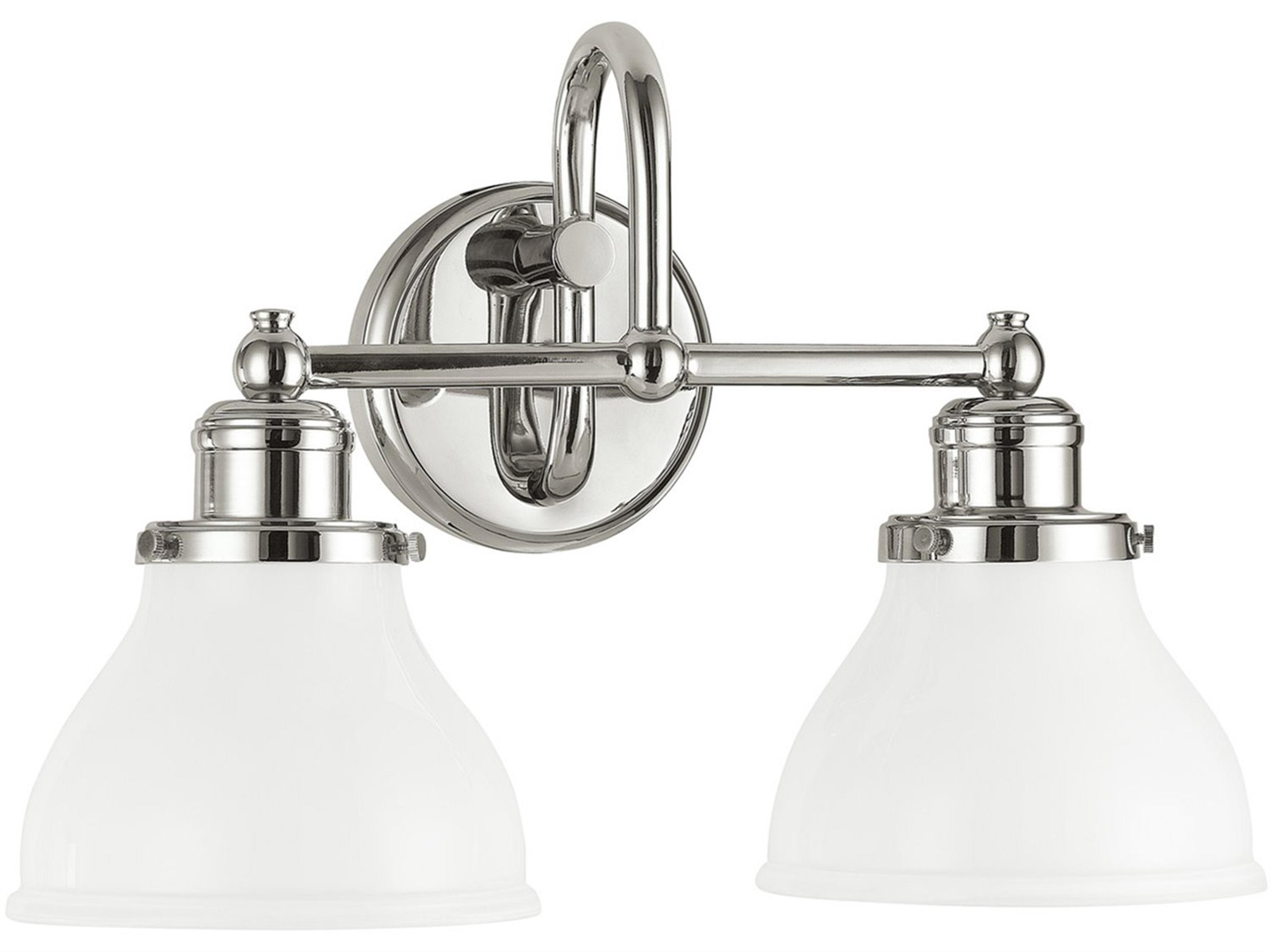 Capital Lighting Baxter 2-Light Polished Nickel Glass Vanity Light