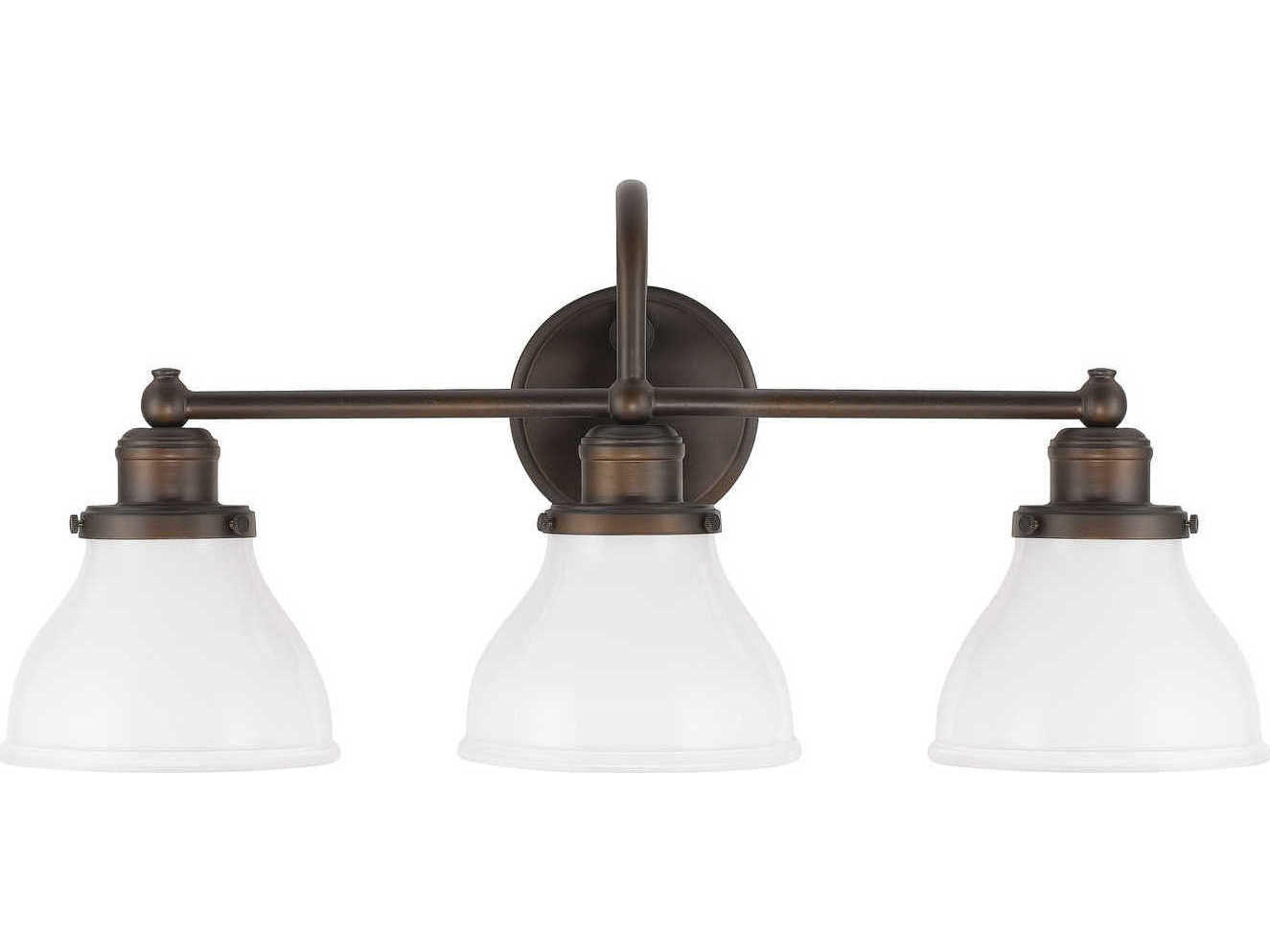 Capital Lighting Baxter 3-Light Burnished Bronze Glass Vanity Light