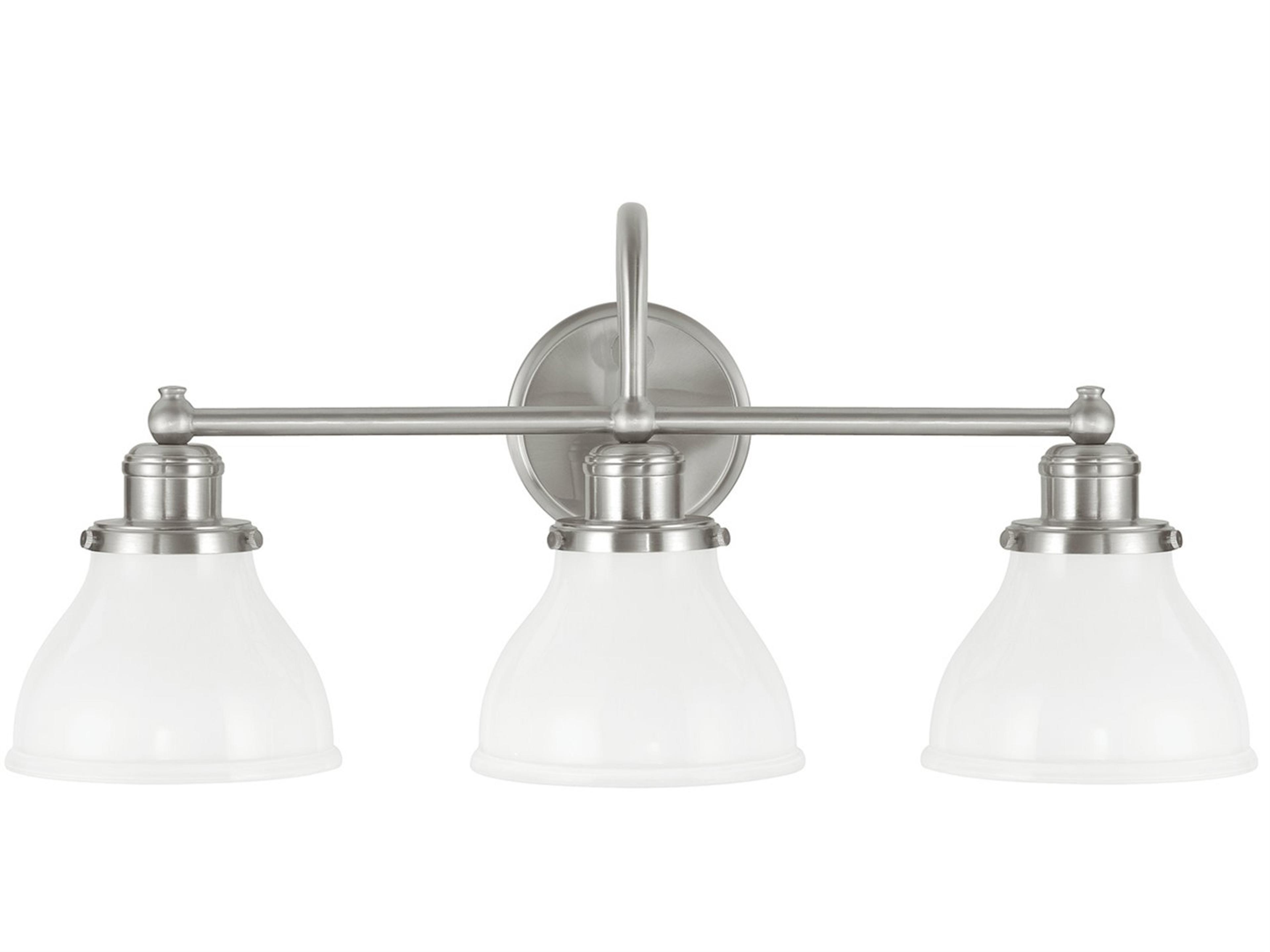 Capital Lighting Baxter 3-Light Brushed Nickel Glass Vanity Light
