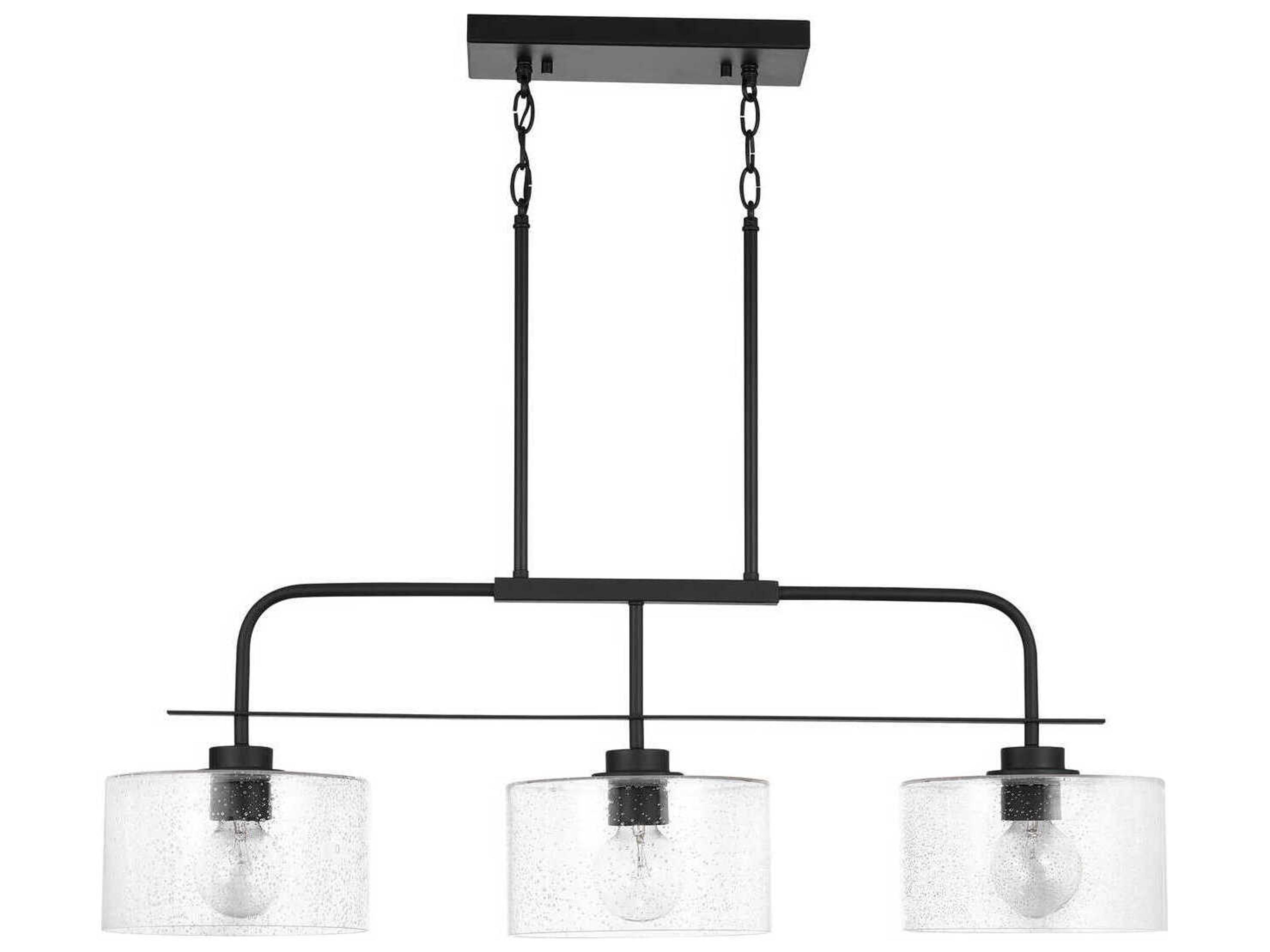 Capital Lighting 3-Light Matte Black Drum Island Pendant