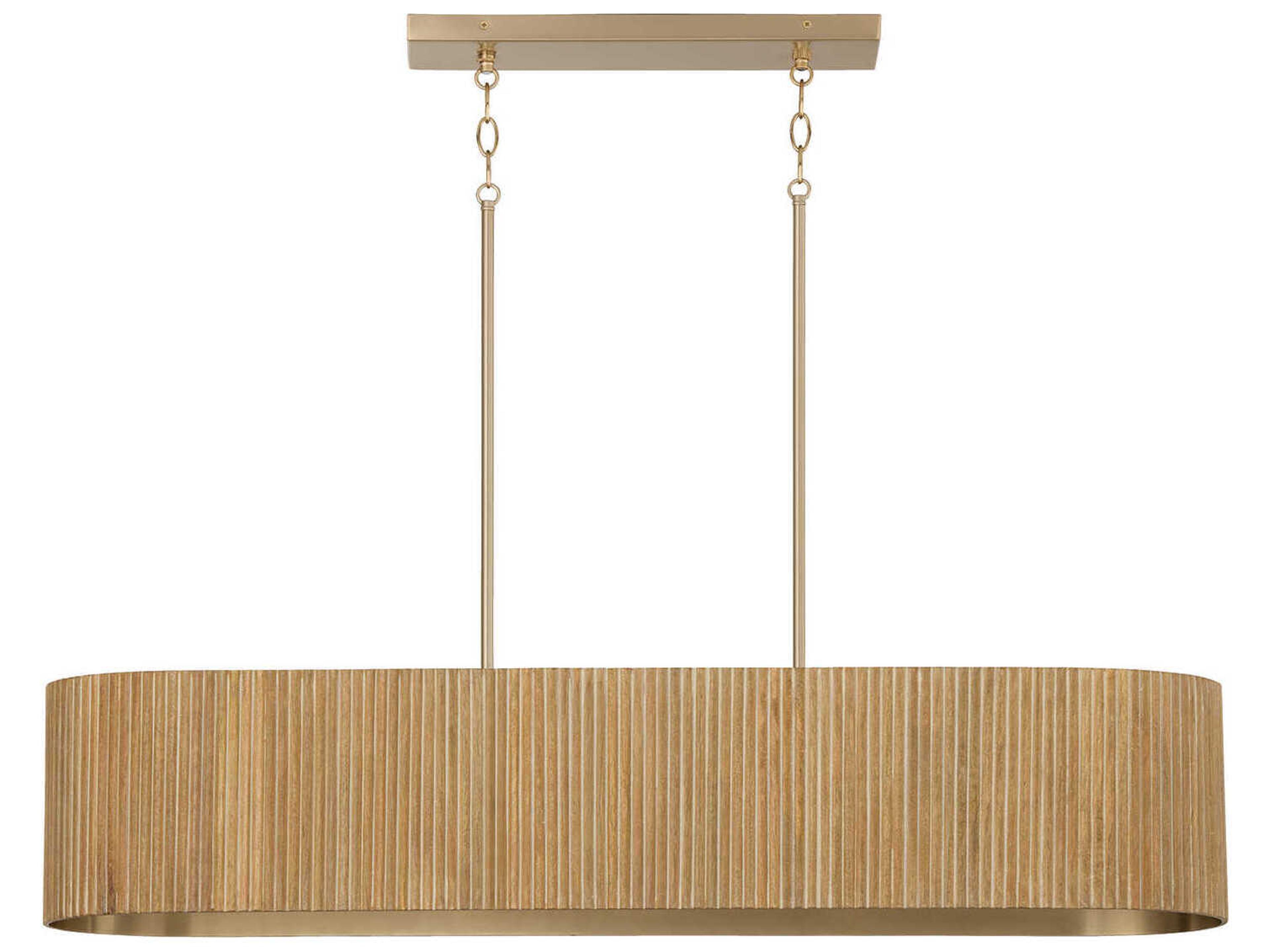 Capital Lighting Donovan 5-Light White Wash Matte Brass Island Pendant