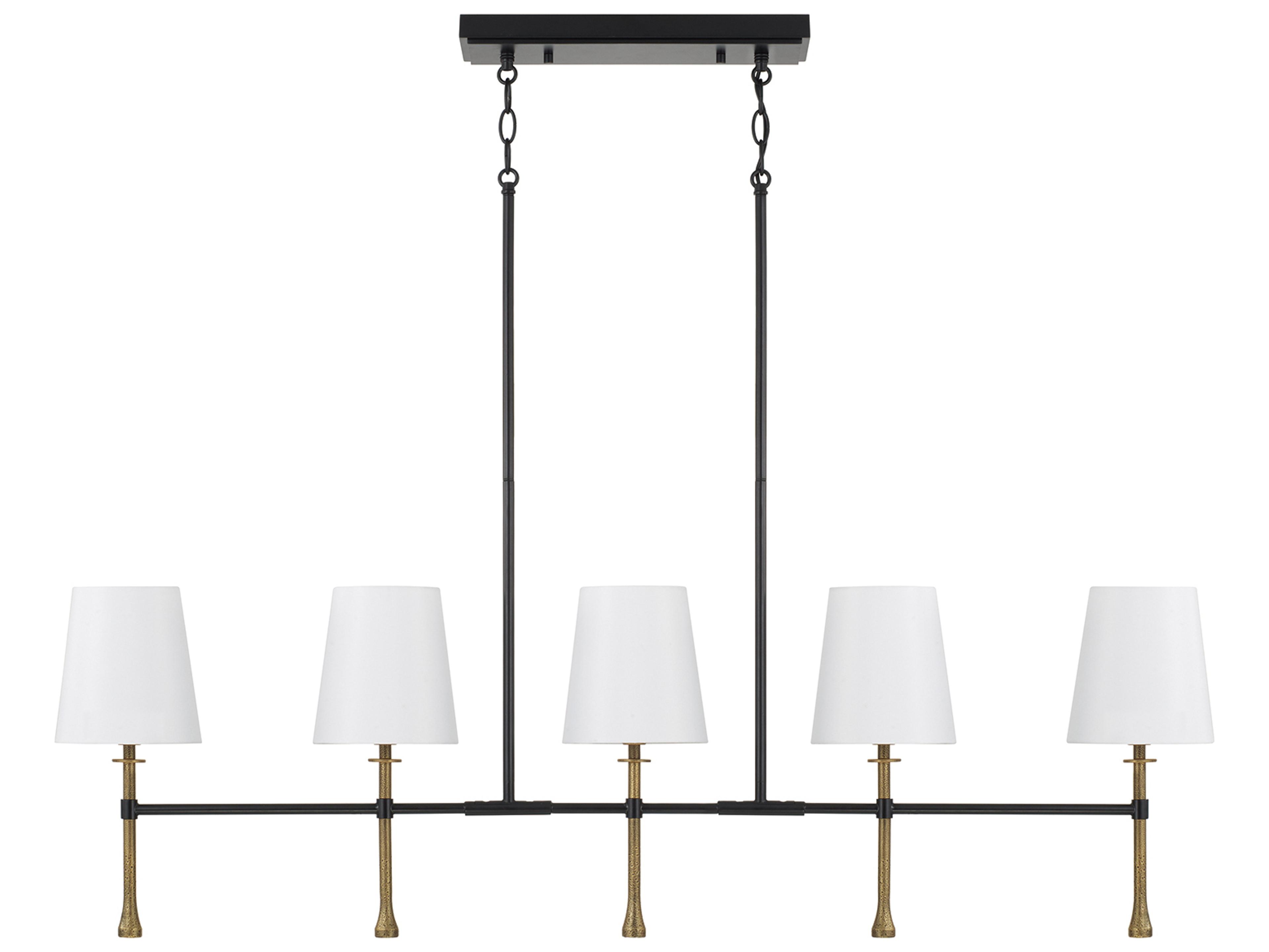 Capital Lighting Hollis 5-light Matte Black With Hammered Gold Linear Island Pendant