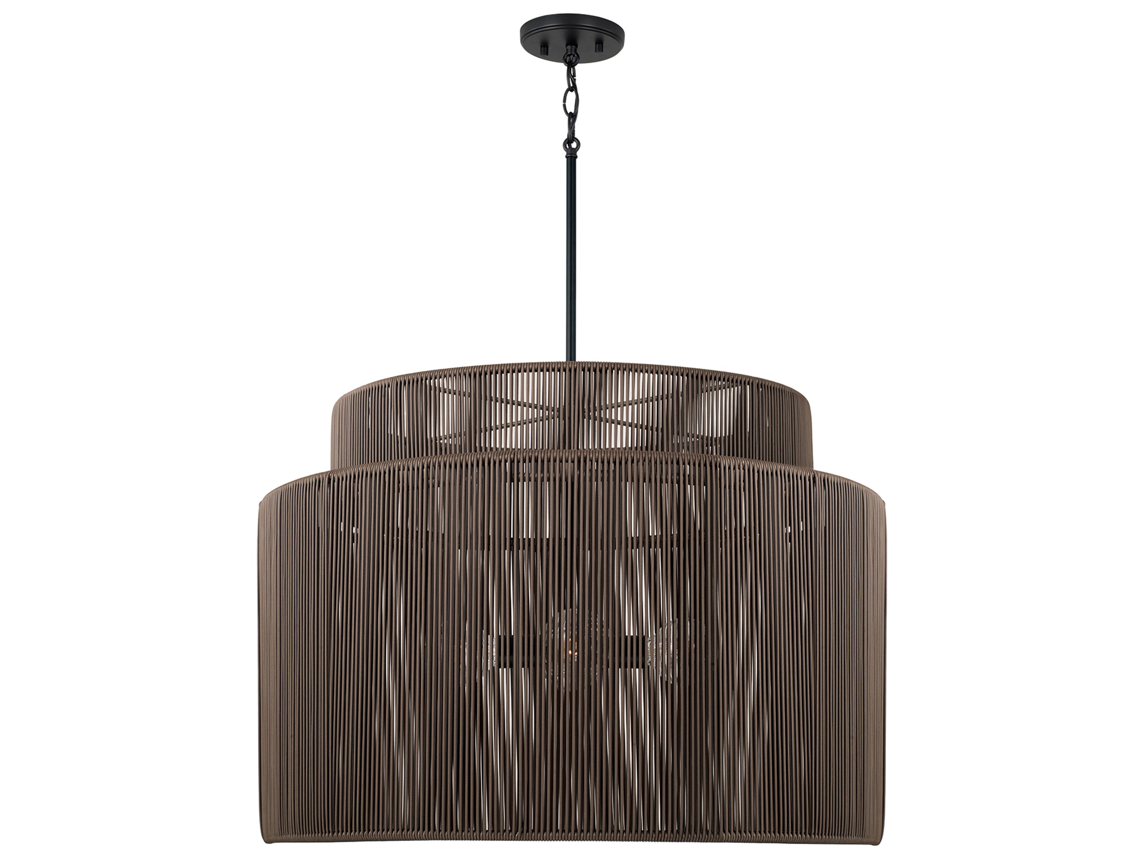Capital Lighting Jasper 4-light Umber And Black Brown Cylinder Geometric Pendant