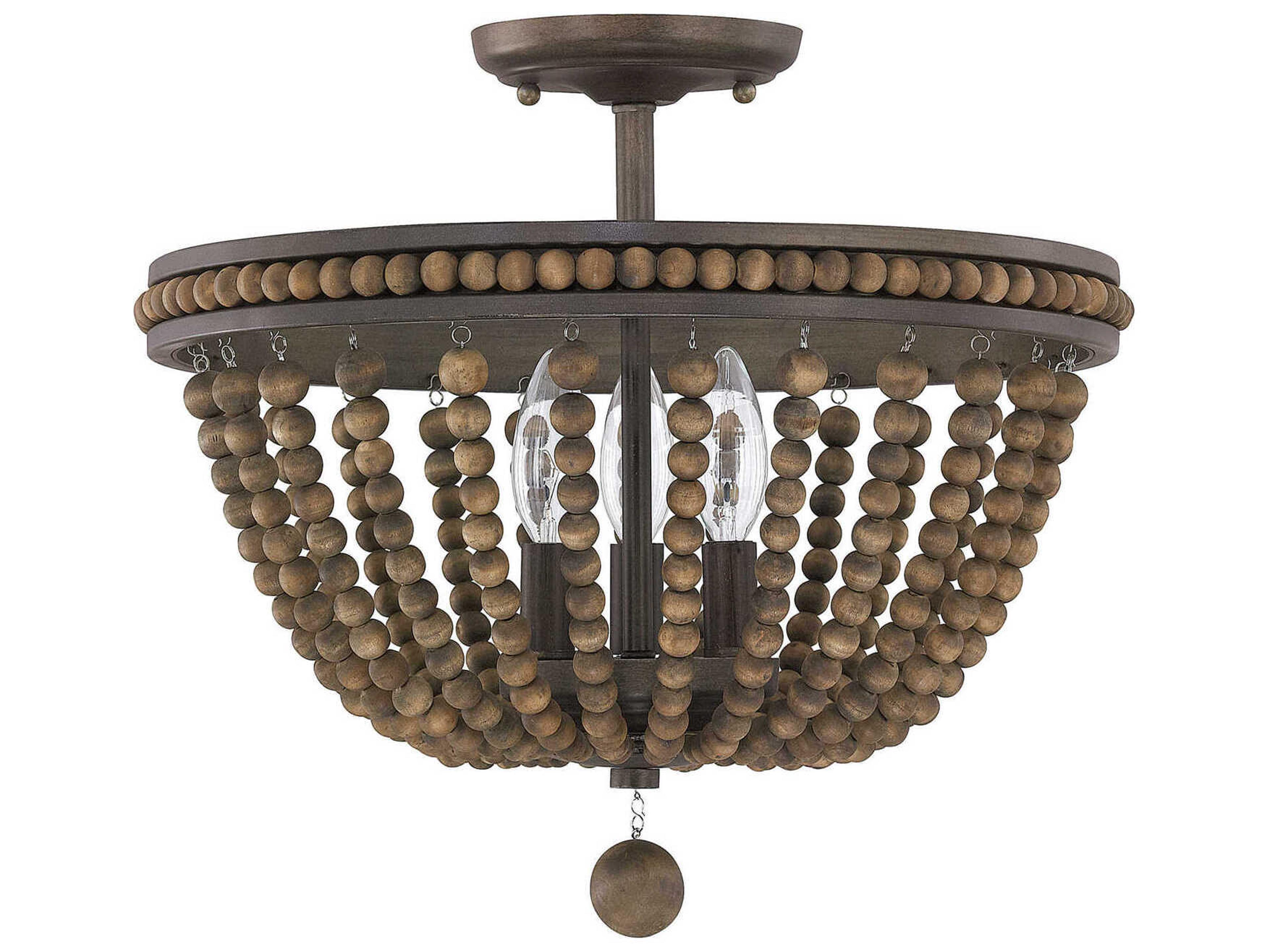 Capital Lighting Handley 3-Light Tobacco Brown Semi Flush Mount