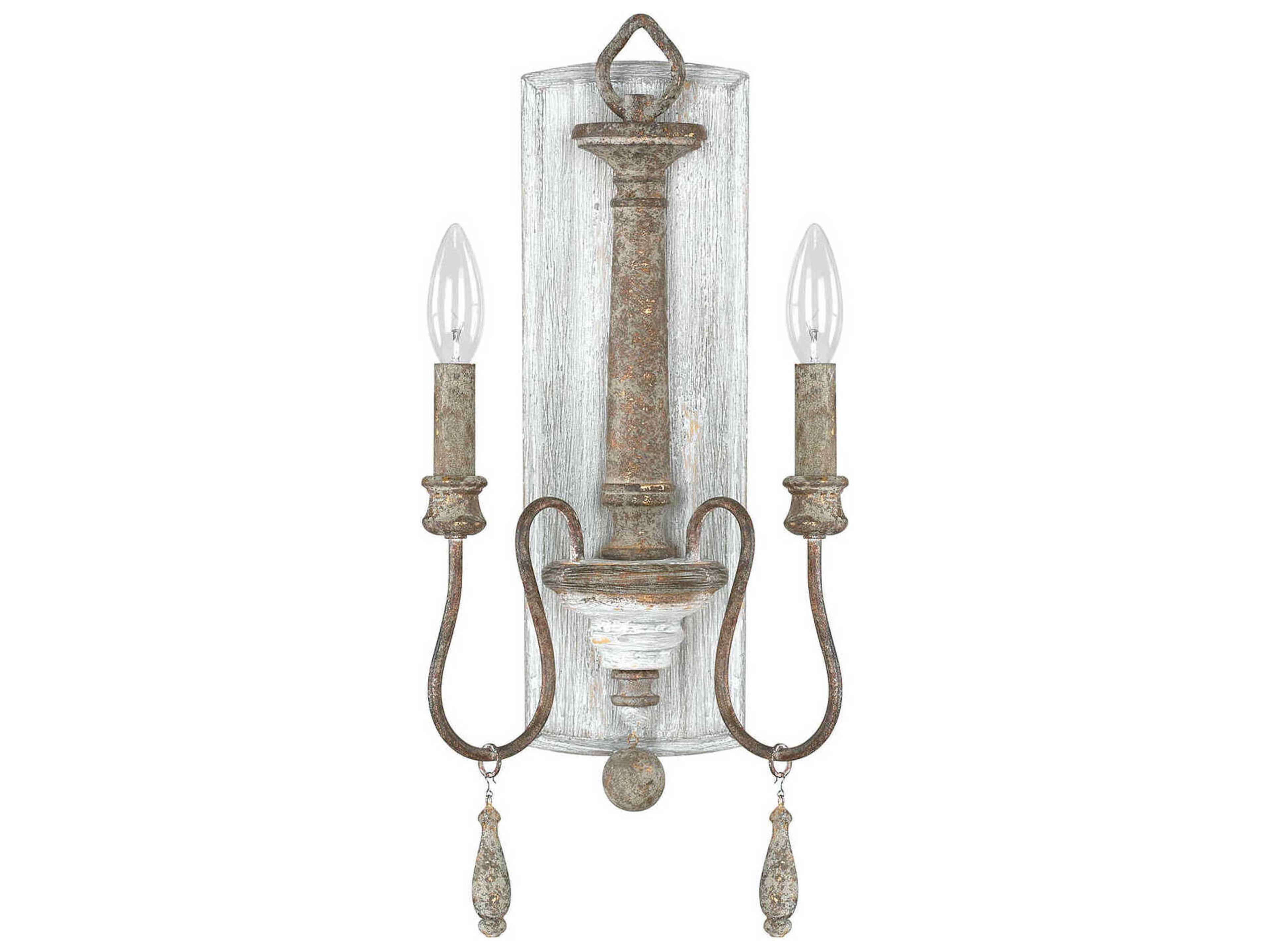 Capital Lighting Zoe 2-Light French Antique Gray Wall Sconce