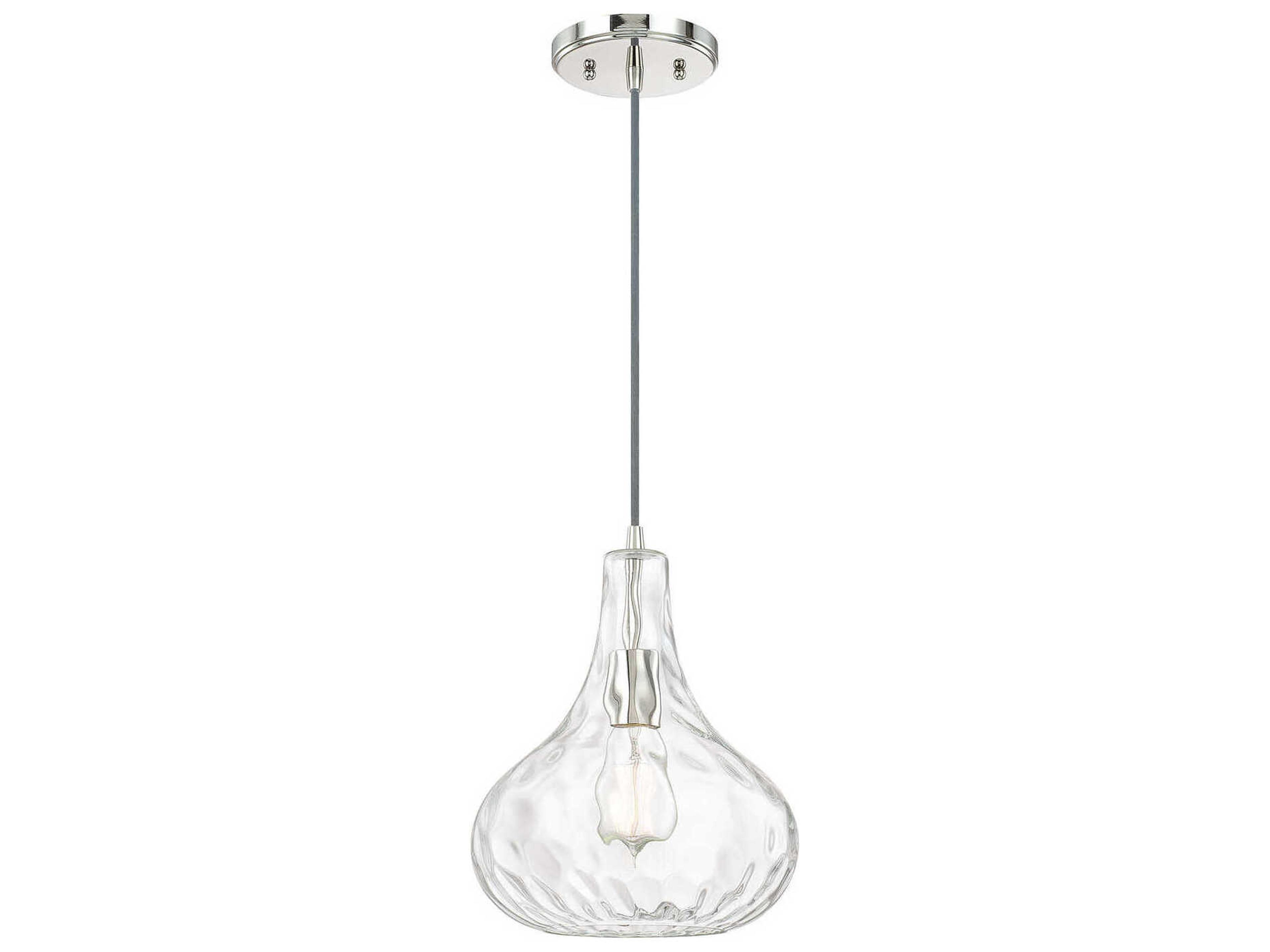 Capital Lighting River 1-Light Polished Nickel Glass Mini Pendant
