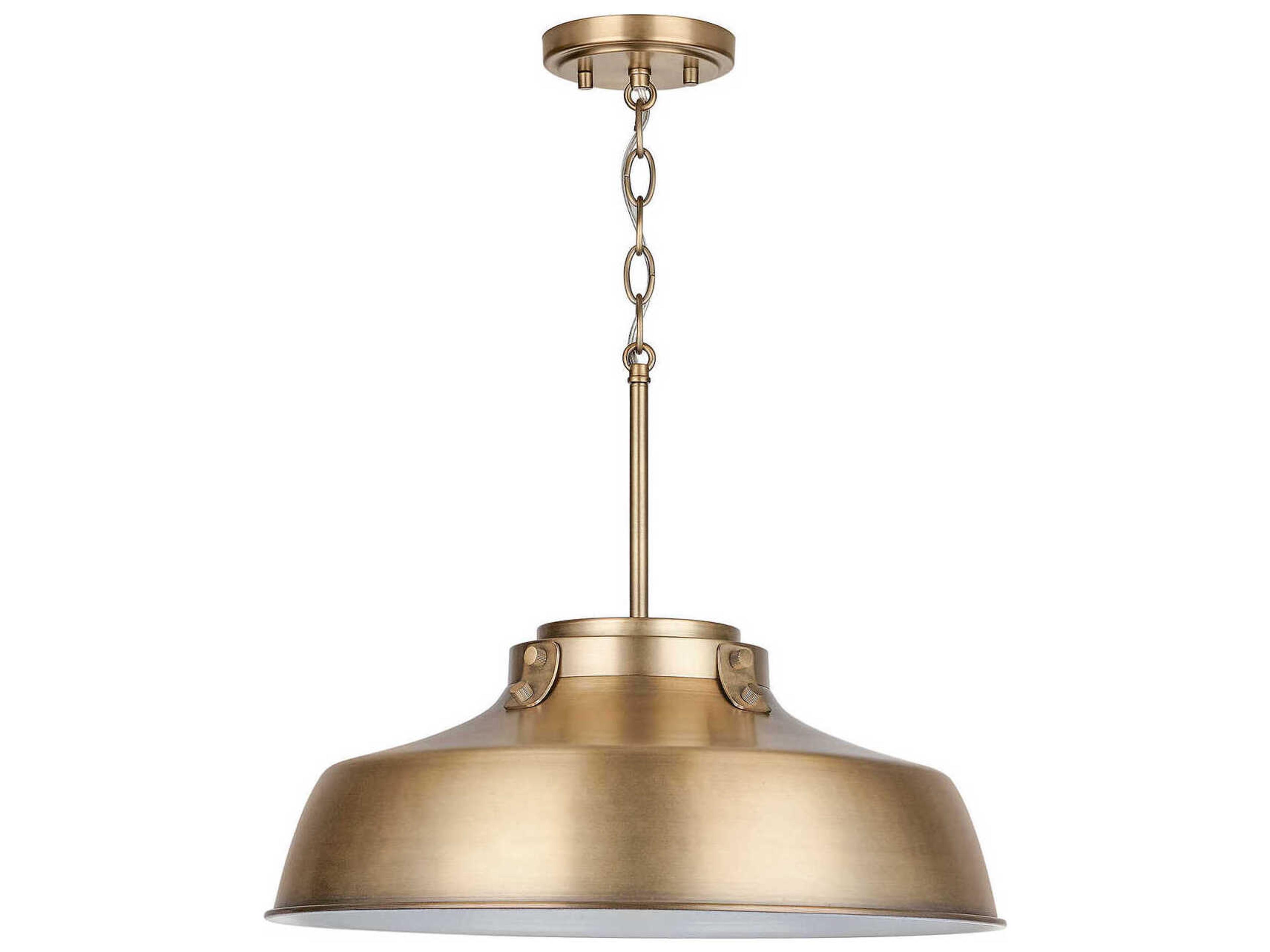 Capital Lighting Oakwood 1-Light Aged Brass Dome Pendant