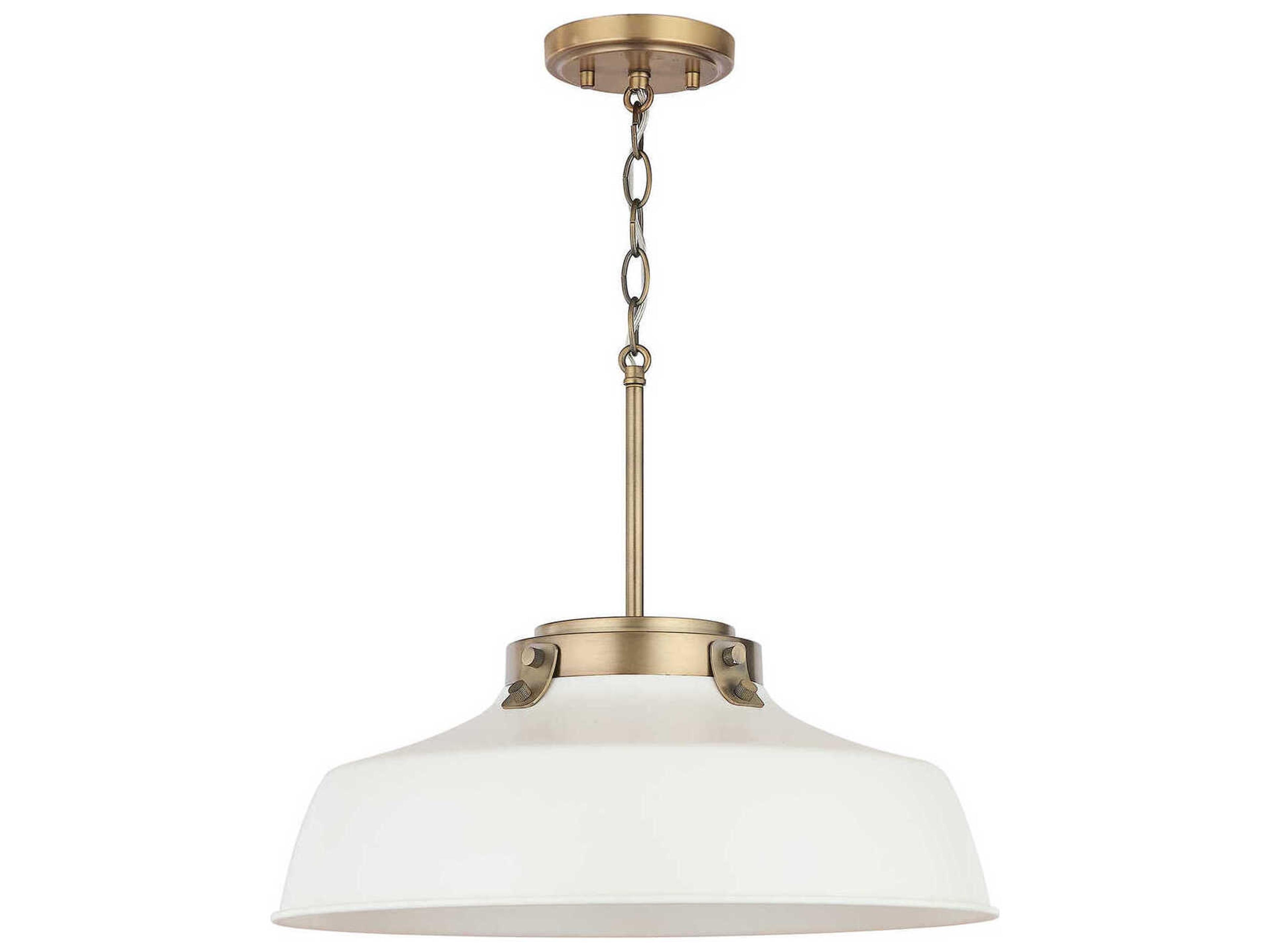 Capital Lighting Oakwood 1-Light Matte White Dome Pendant