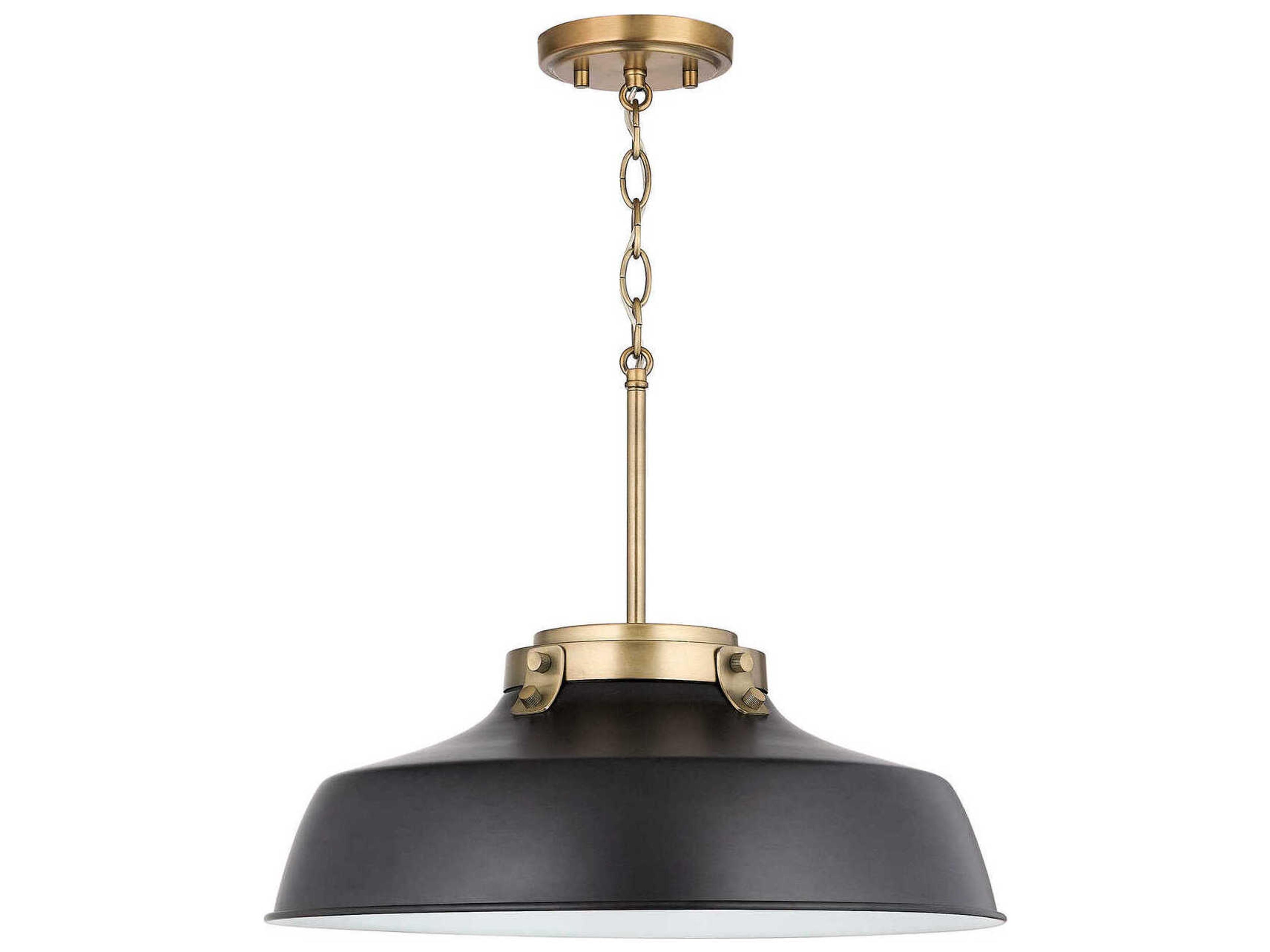 Capital Lighting Oakwood 1-Light Matte Black Dome Pendant