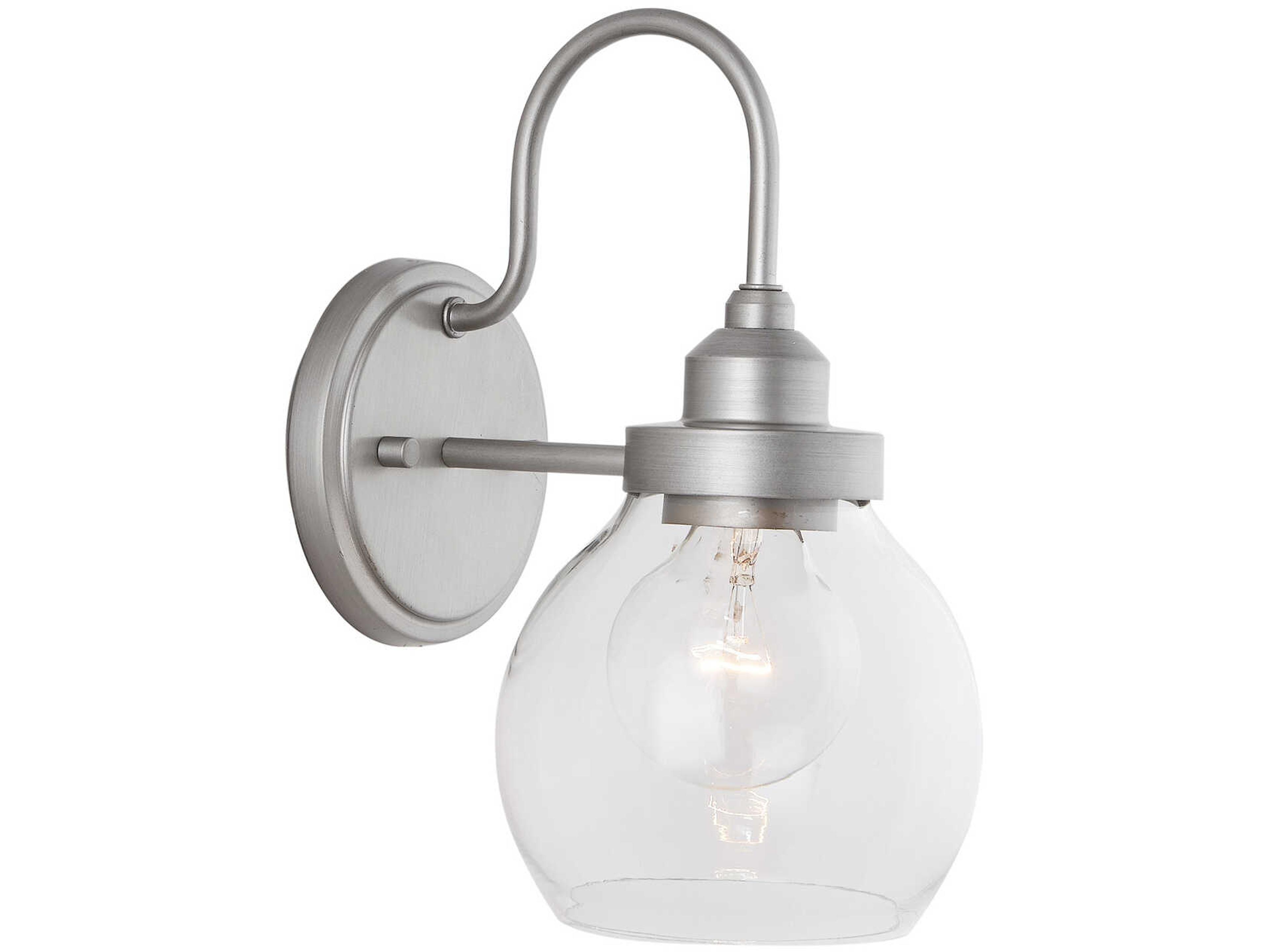 Capital Lighting Daphne 1-Light Brushed Nickel Painted Glass Wall Sconce