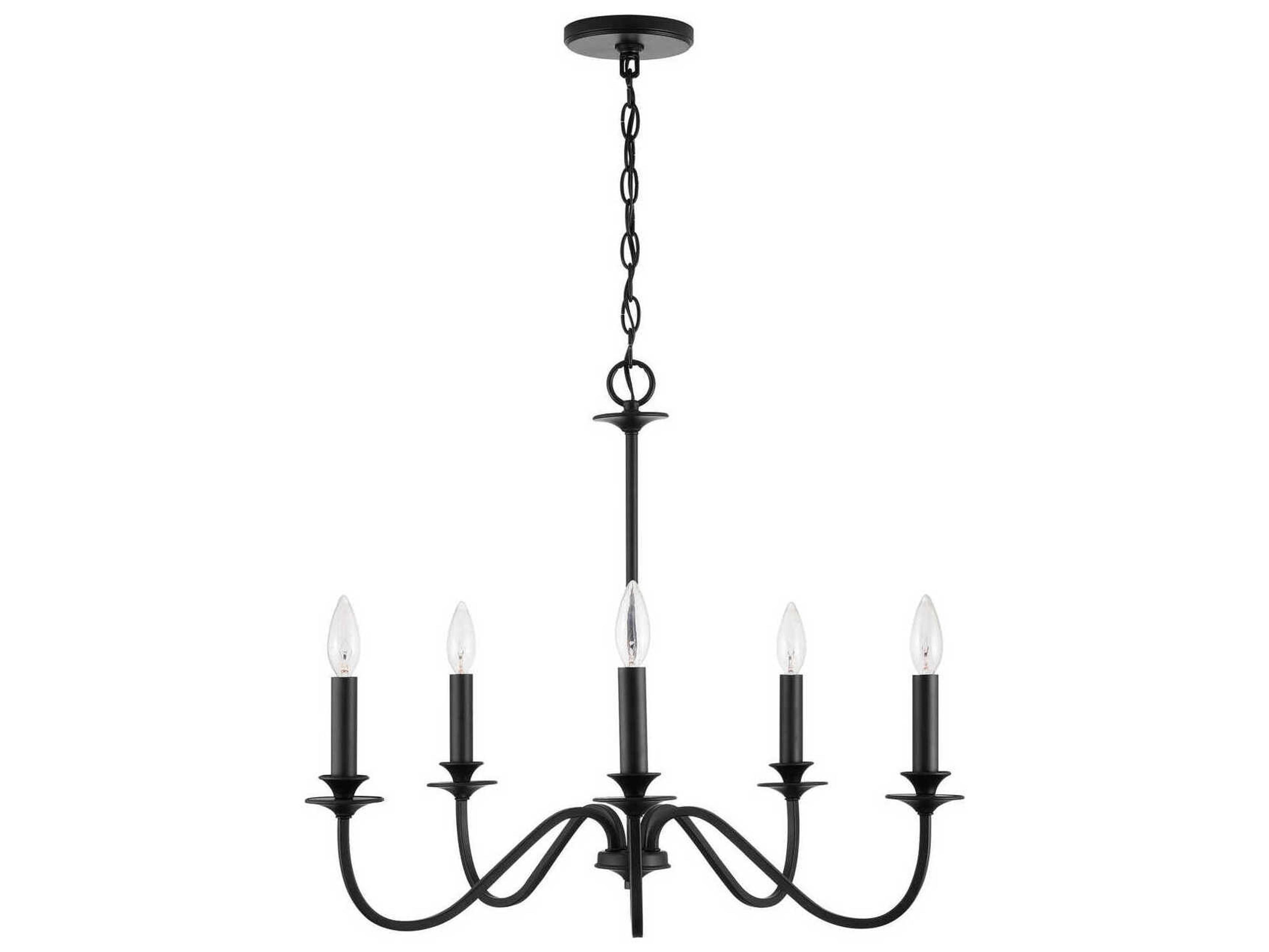Capital Lighting Weston 5-Light Matte Black Candelabra Chandelier