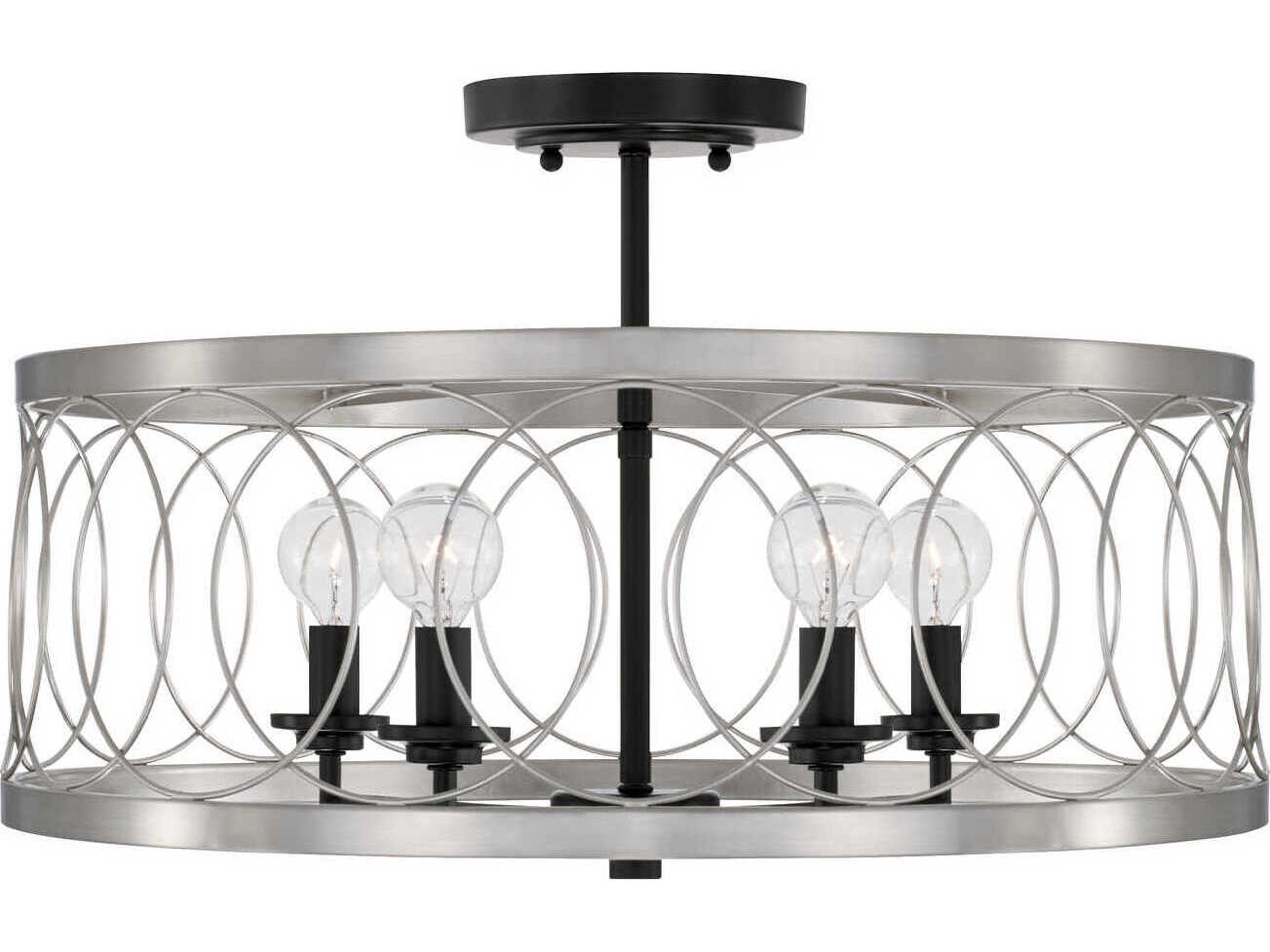 Capital Lighting Madeline 4-Light Black Tie Nickel Semi Flush Mount