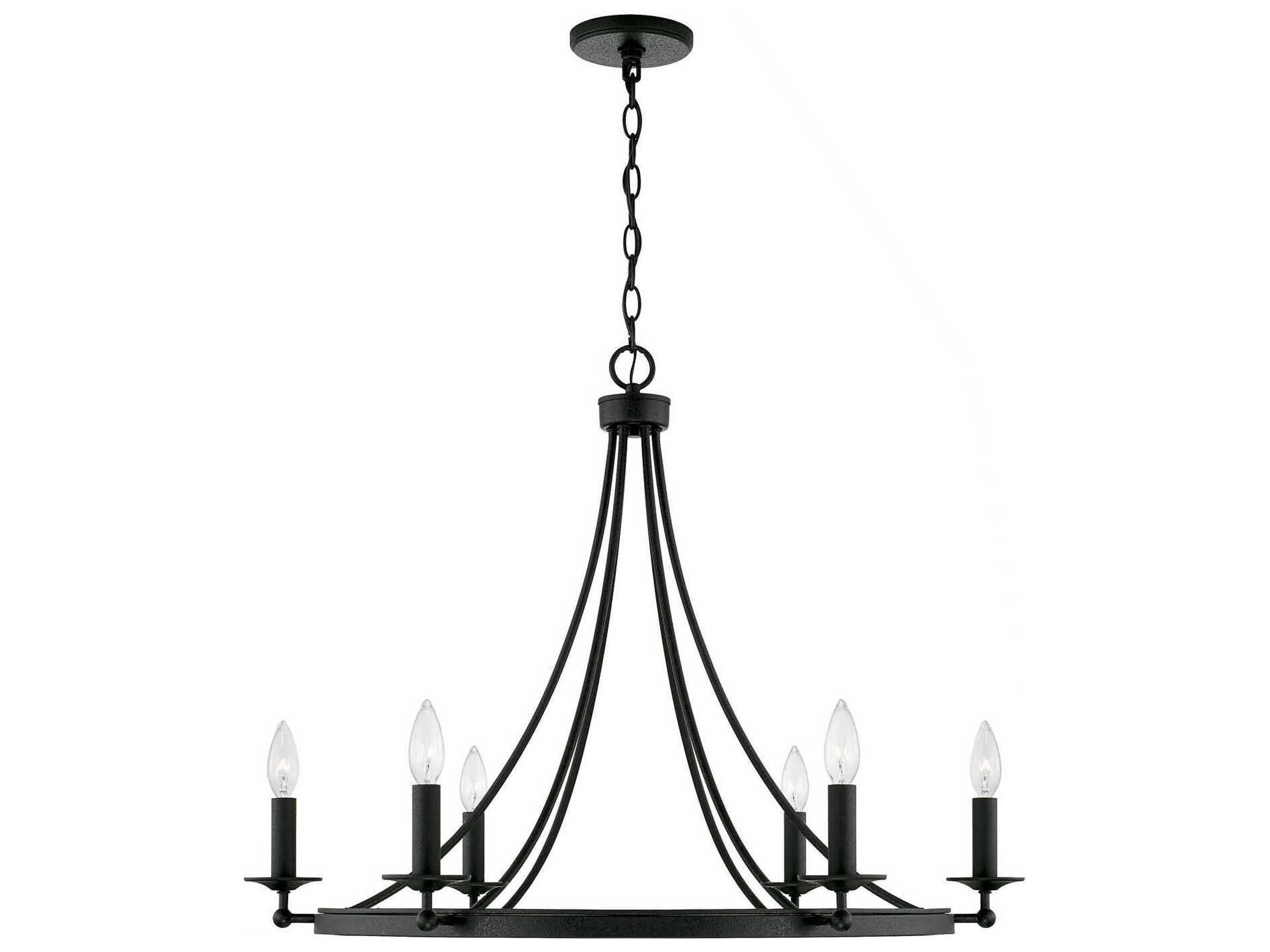 Capital Lighting Tempe 6-Light Black Iron Candelabra Chandelier