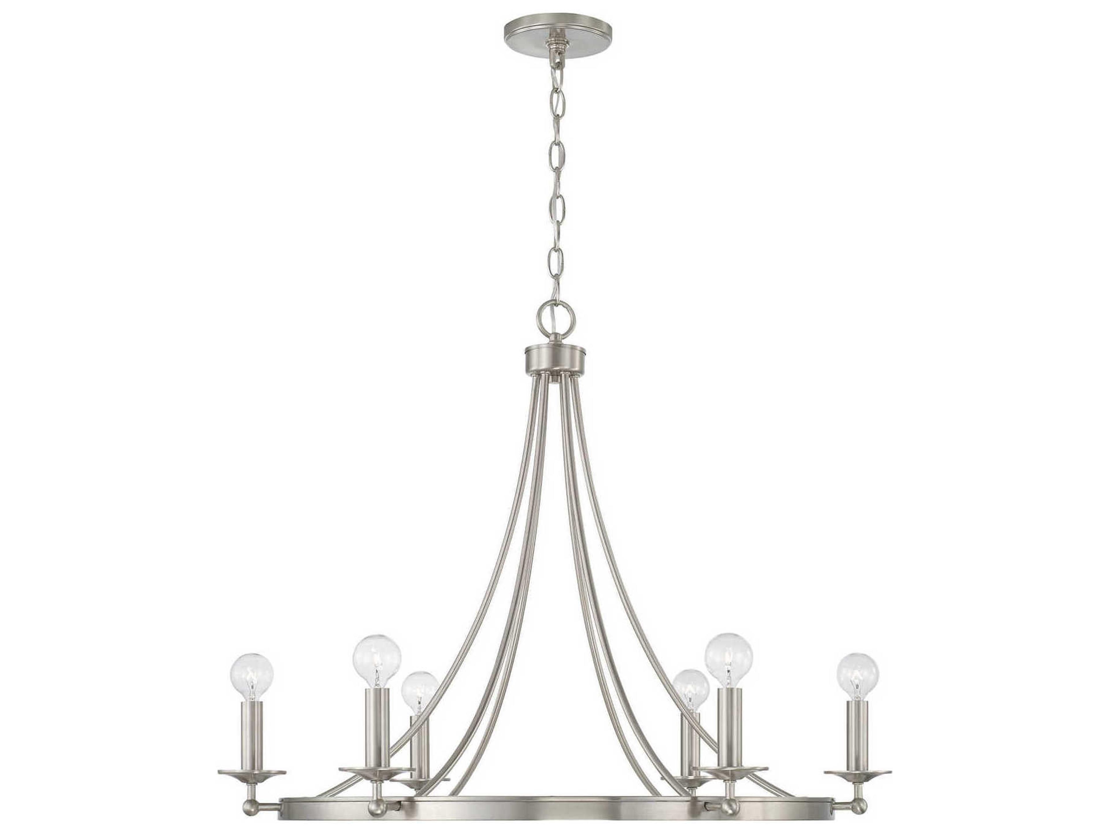 Capital Lighting Tempe 6-Light Brushed Nickel Candelabra Chandelier