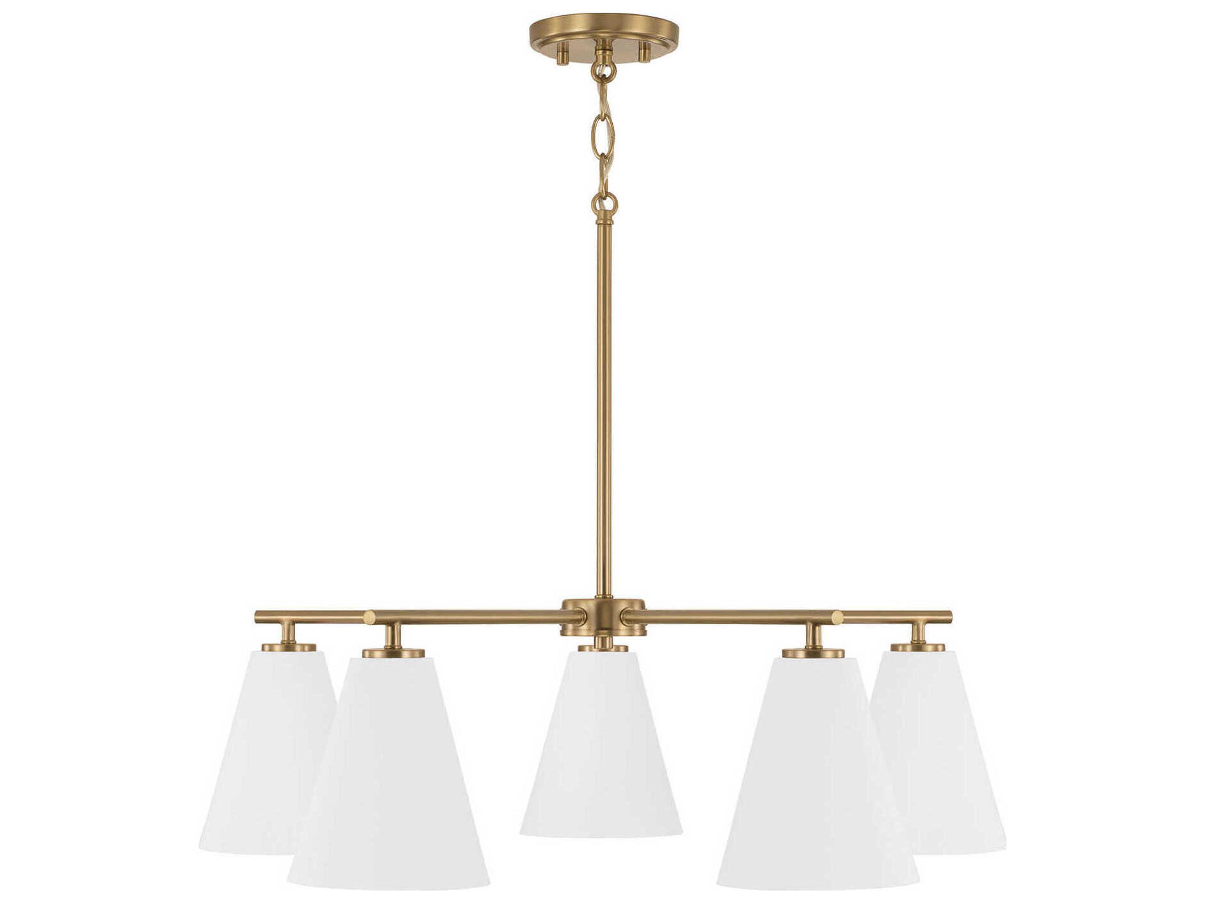Capital Lighting Charlie 5-Light Matte Brass And White Chandelier