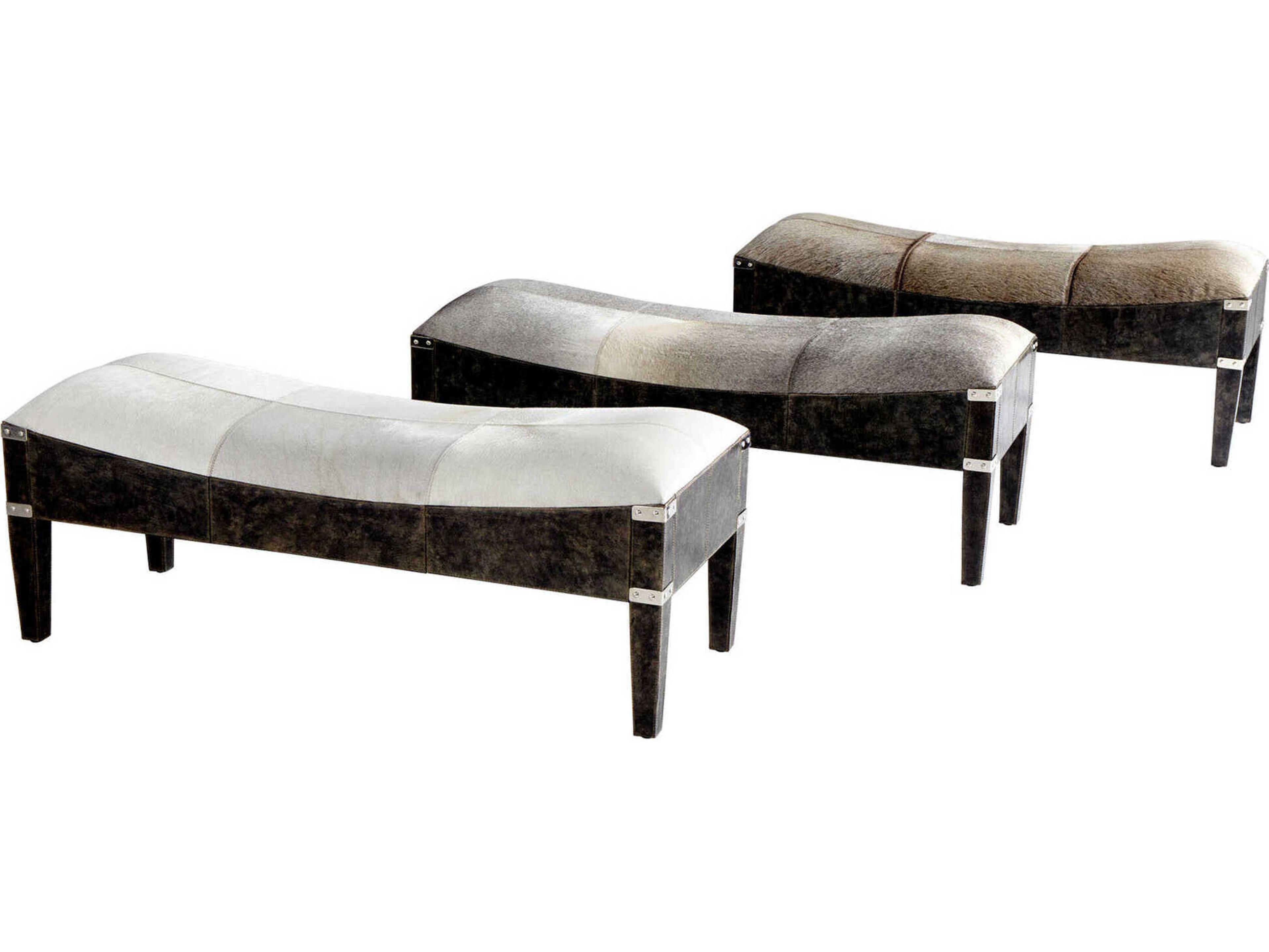 Cyan Design Casselton Grey Leather Accent Bench