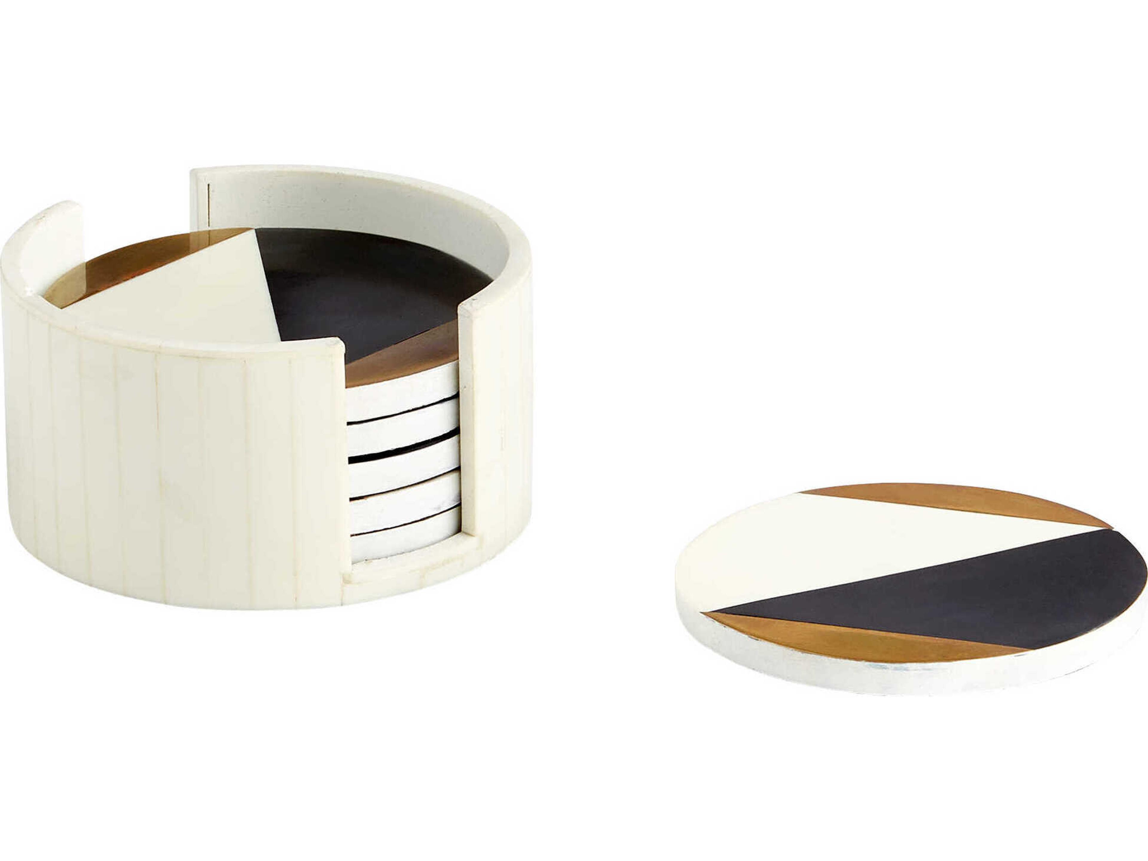 Cyan Design Black Gold White Modametric Coasters