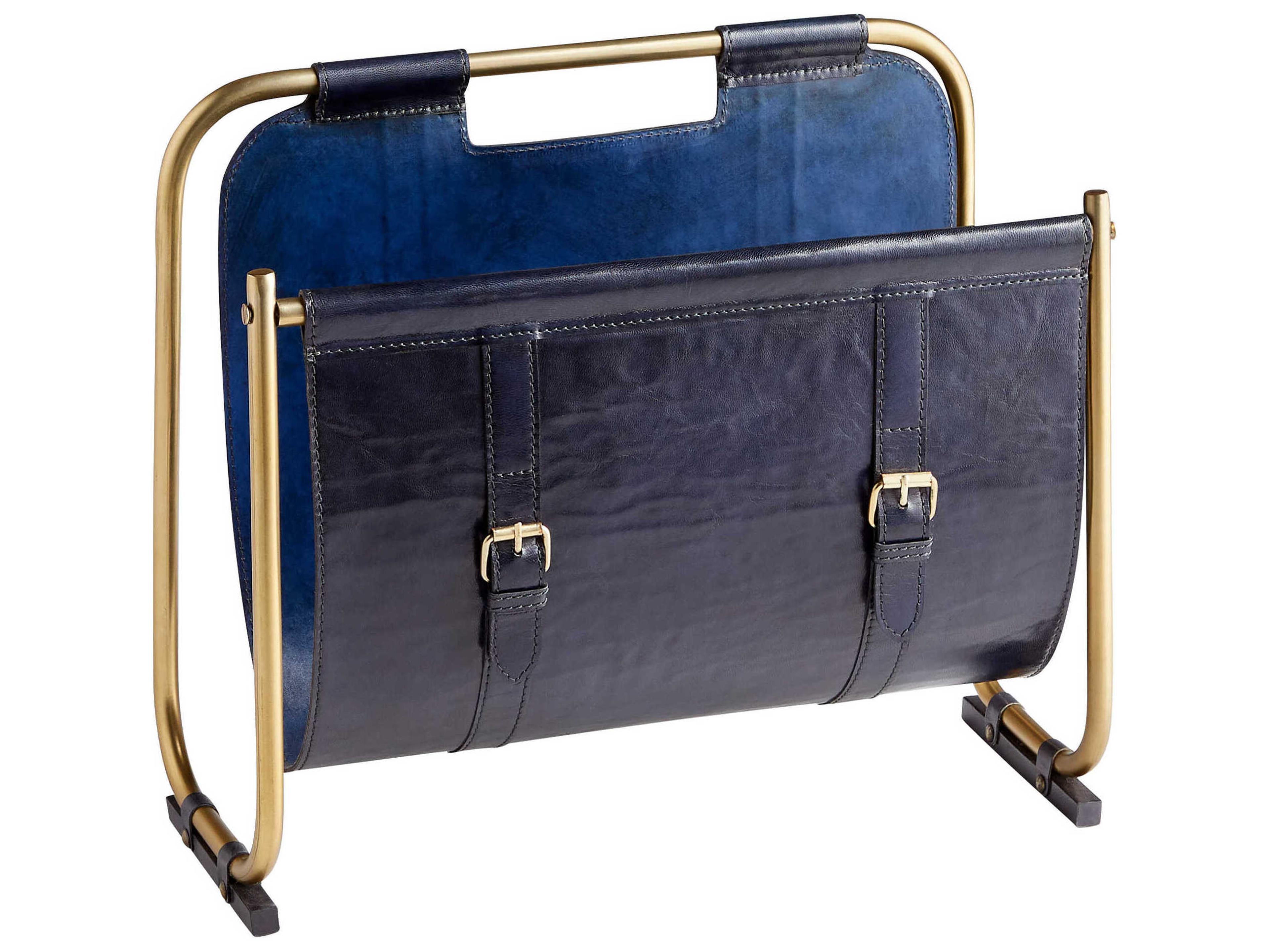 Cyan Design Granville Blue Antique Brass Blue Antique Brass Magazine Rack