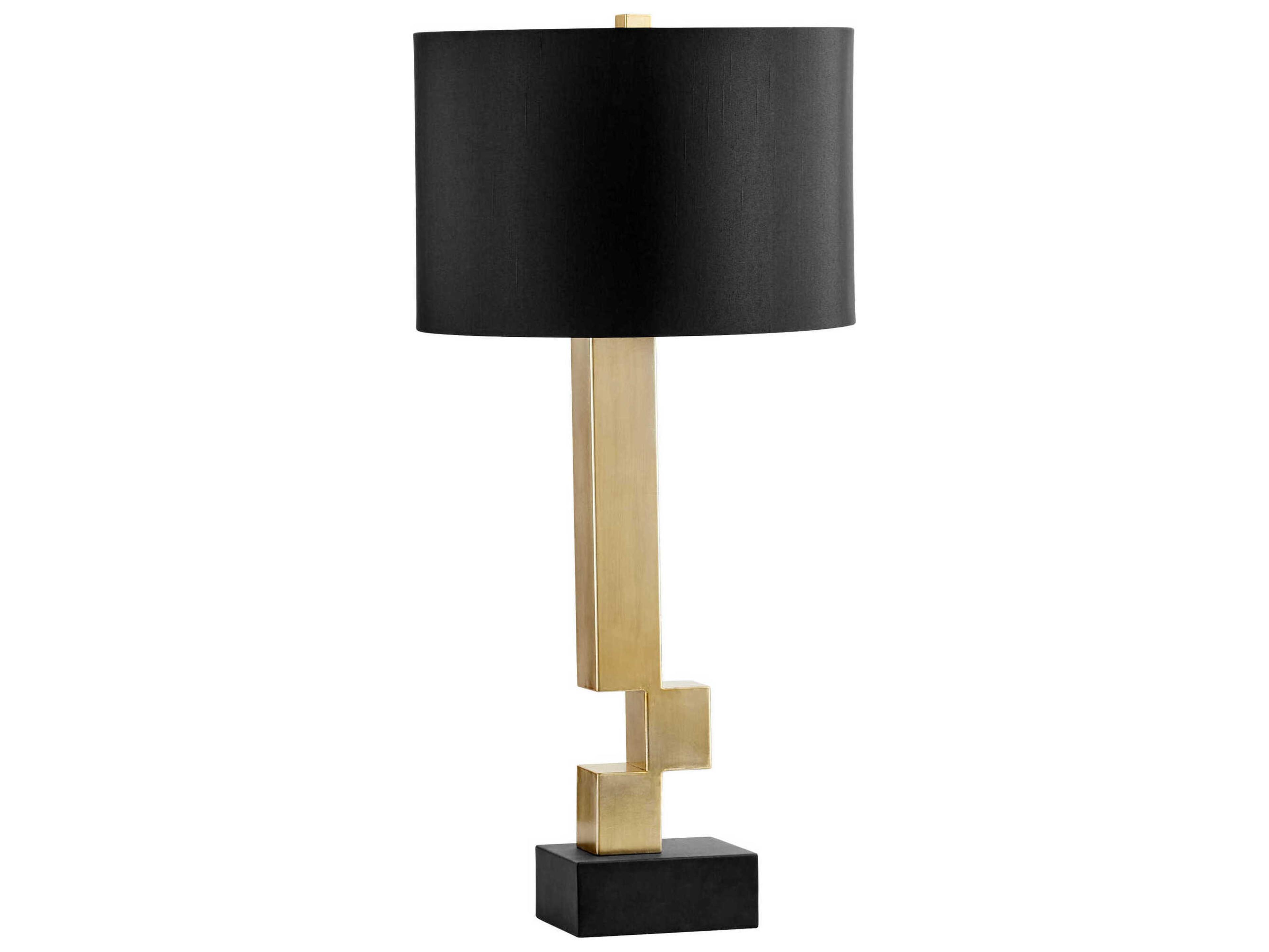 Cyan Design Rendezvous Black Frosted Satin Shade And Gold Liner Buffet Lamp