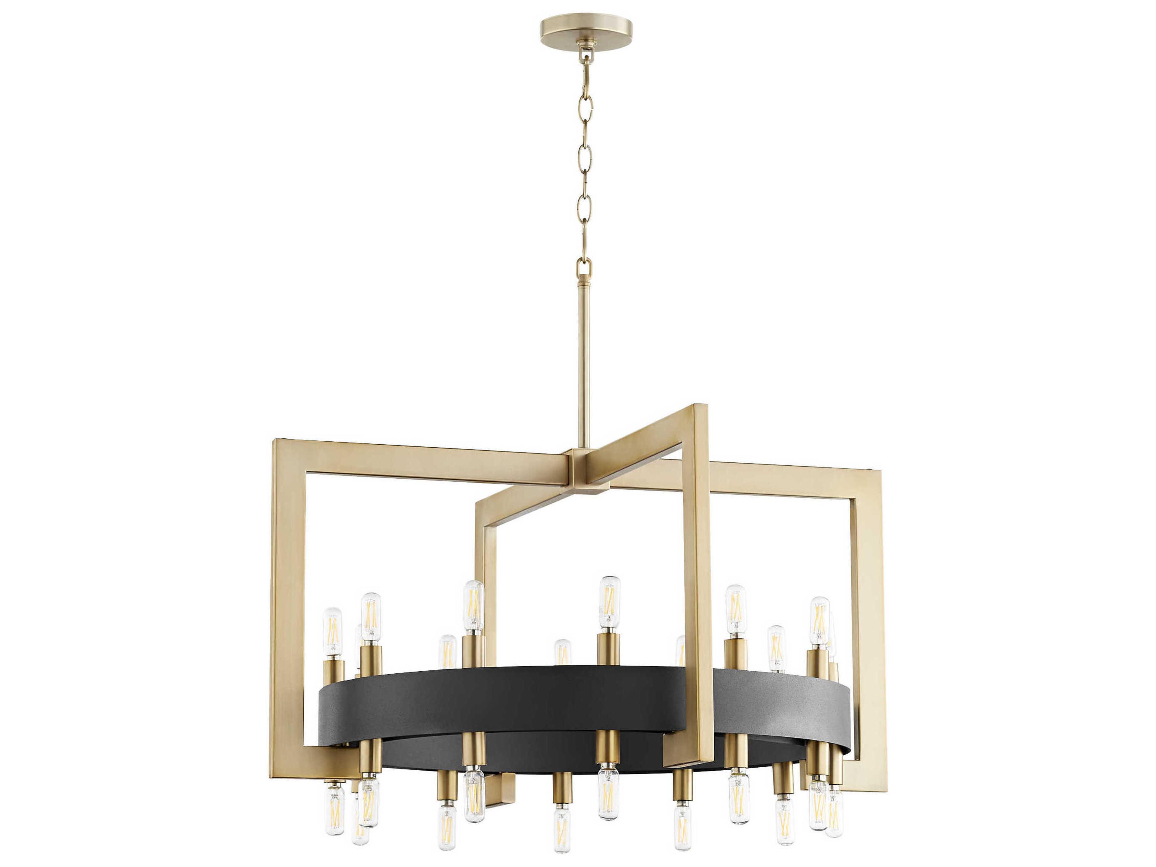 Cyan Design 24-Light Noir Aged Brass Black Candelabra Chandelier