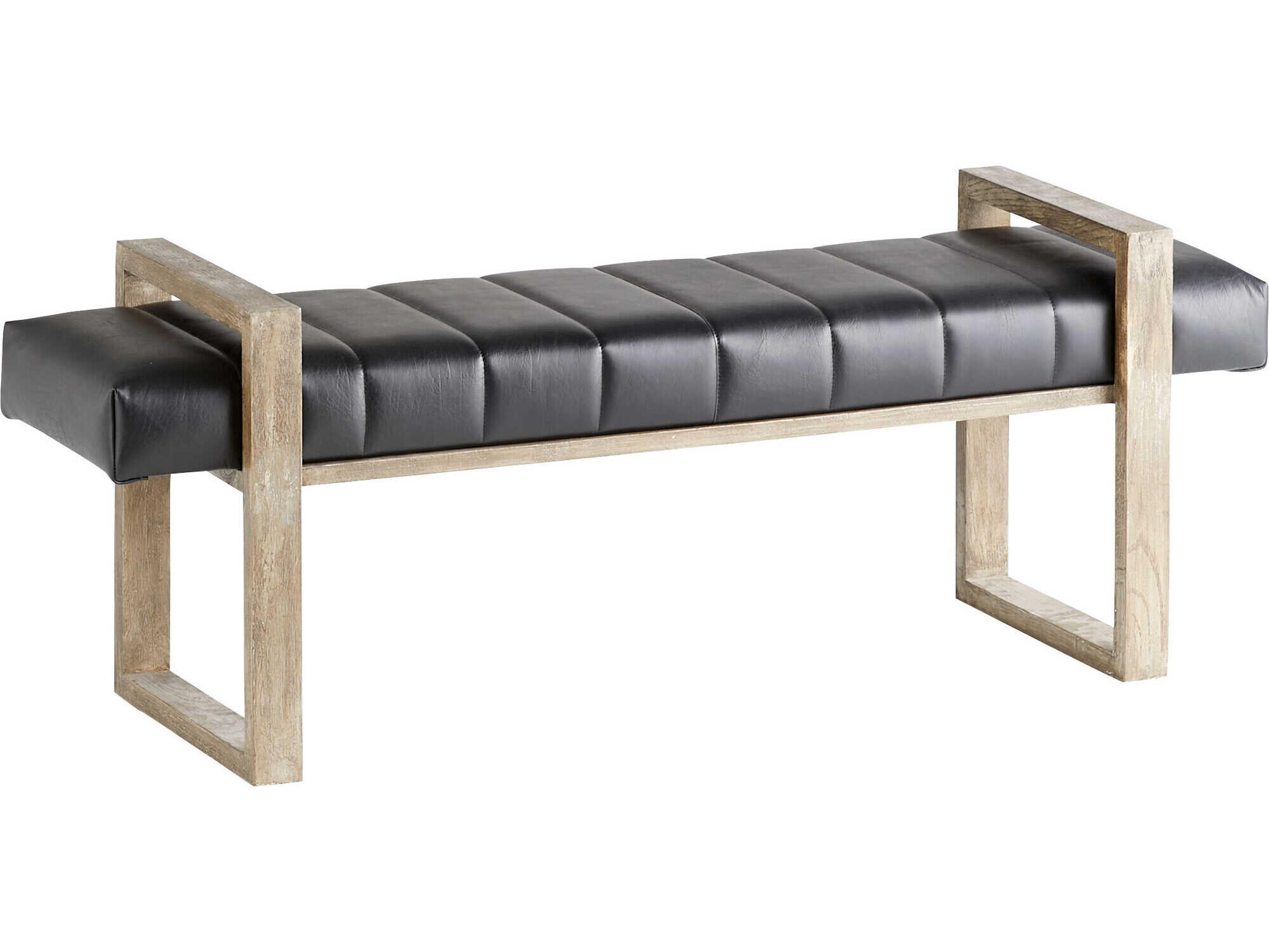 Cyan Design Black Leather Accent Bench