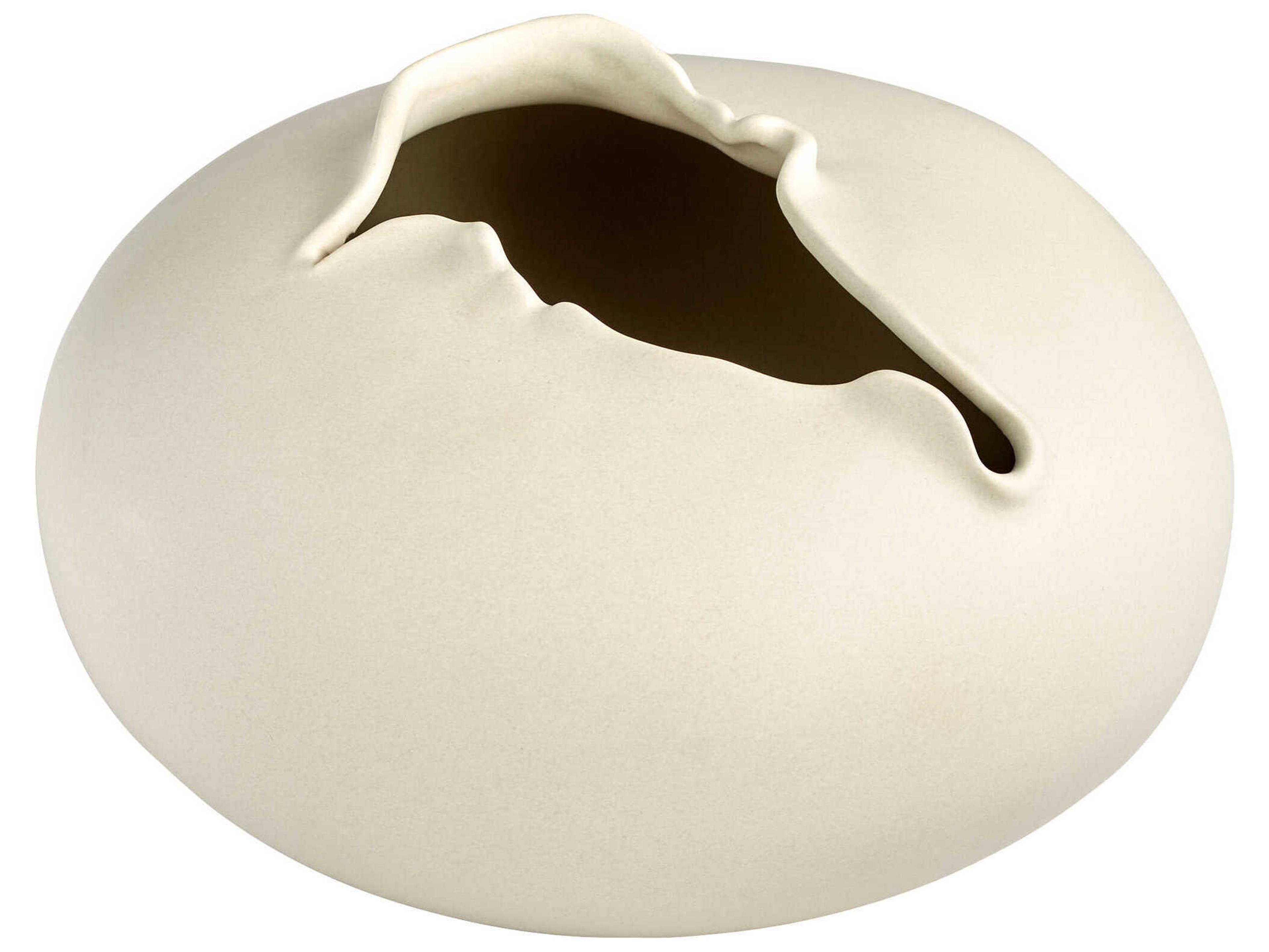 Cyan Design Off White Glaze Tambora Vase