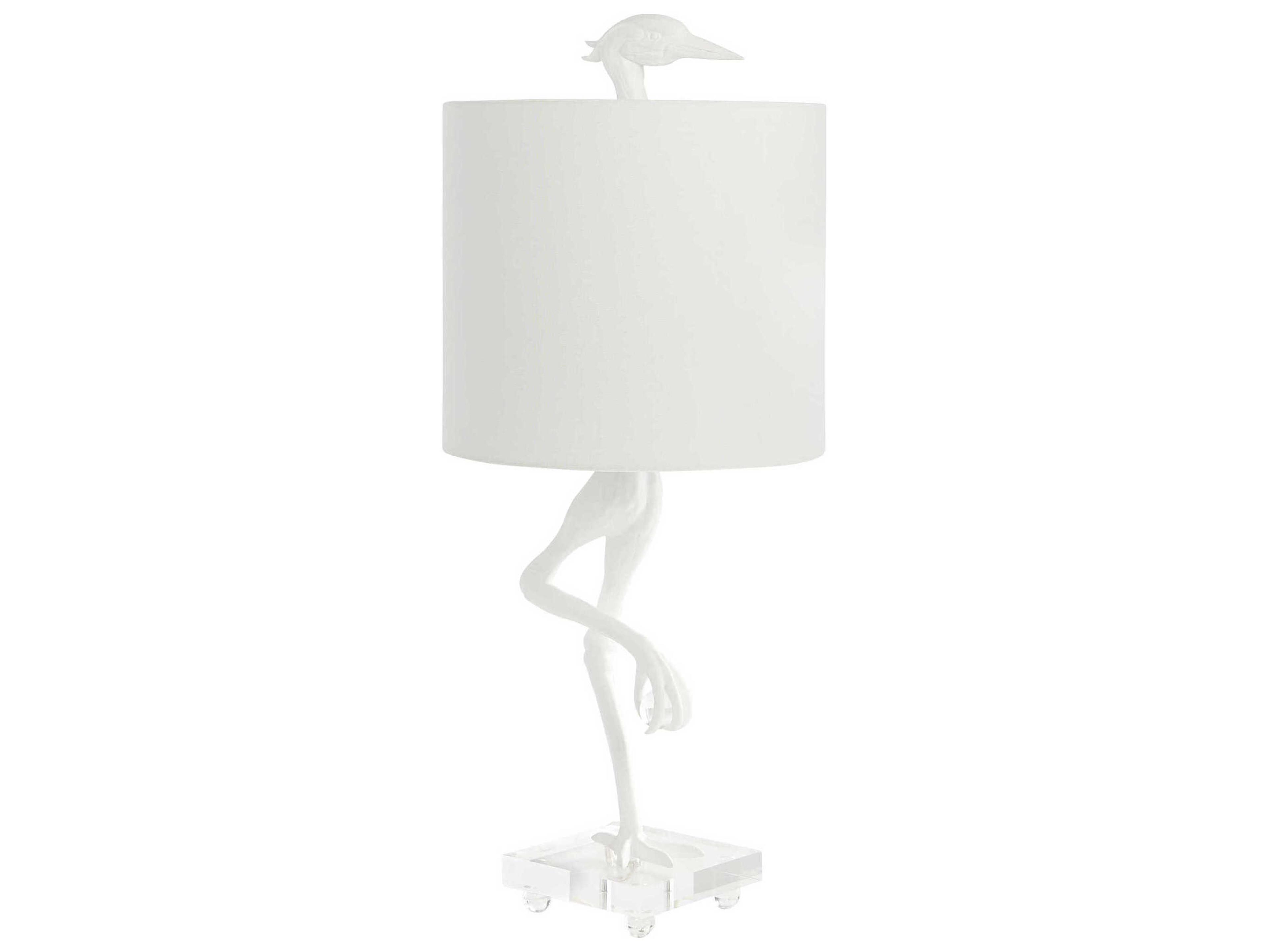Cyan Design Ibis White Silver Lined Linen Buffet Lamp