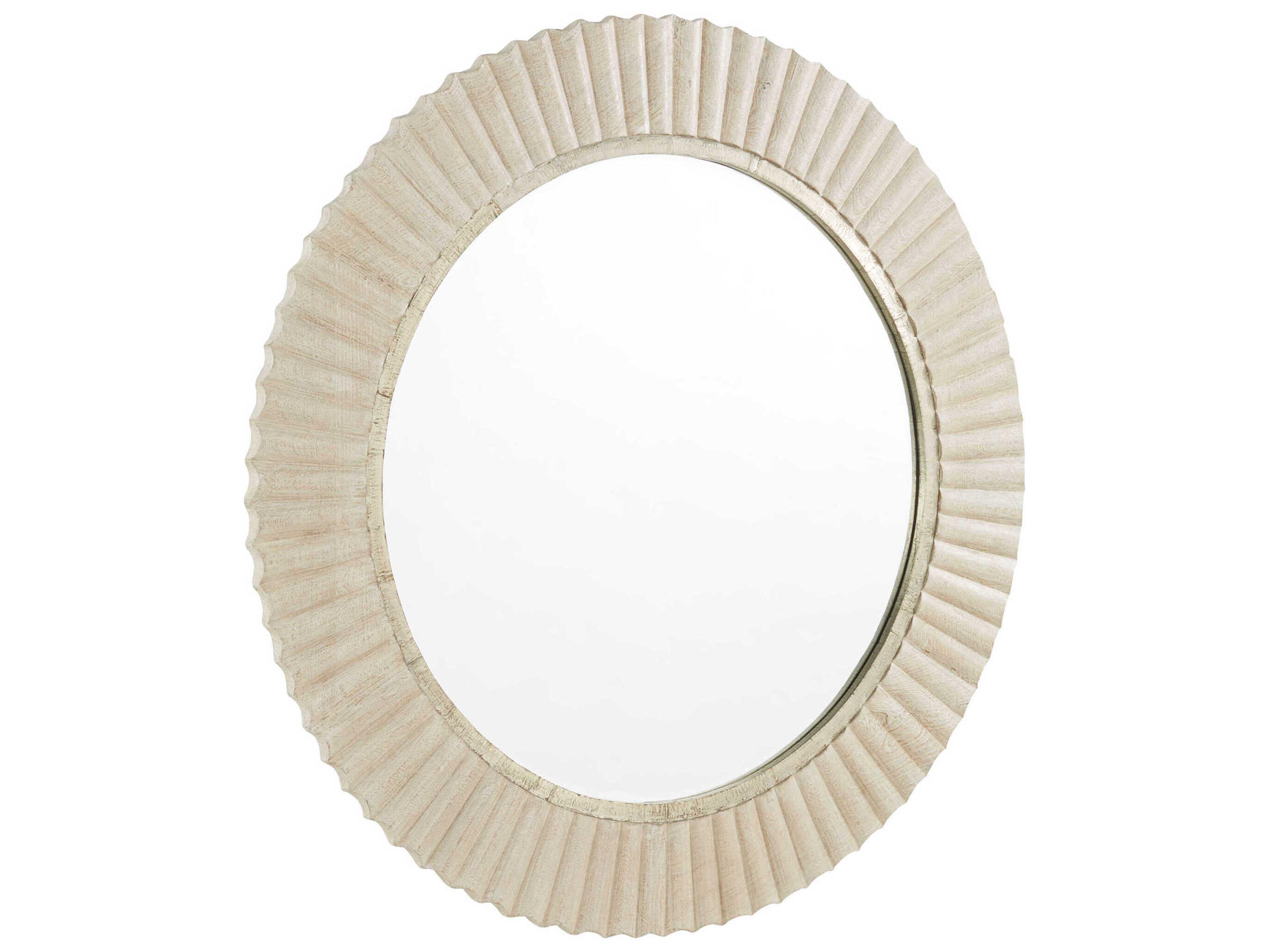Cyan Design Estriada Cerused White Round Wall Mirror