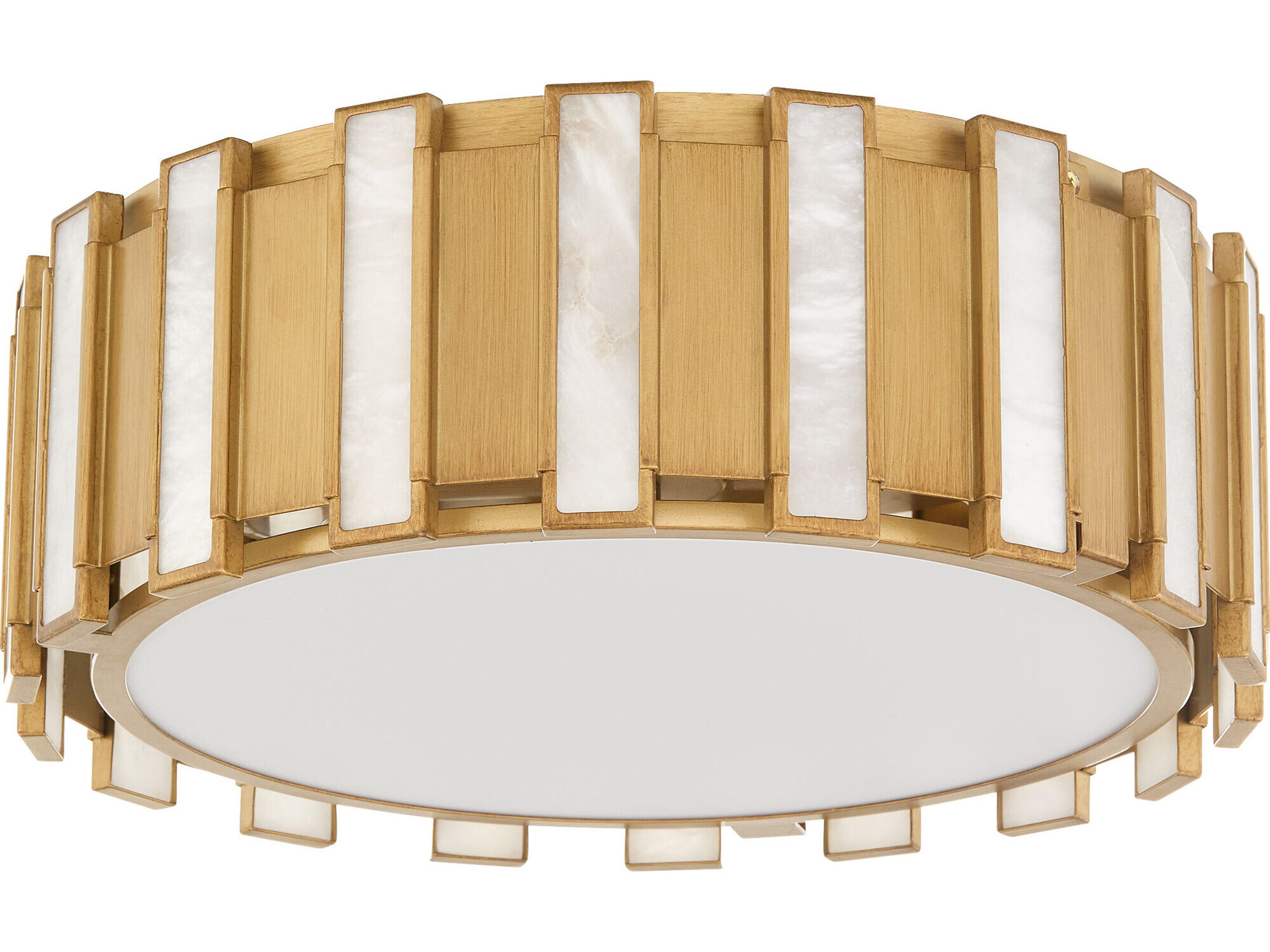 Cyan Design Volterra Aged Brass Drum Round Flush Mount