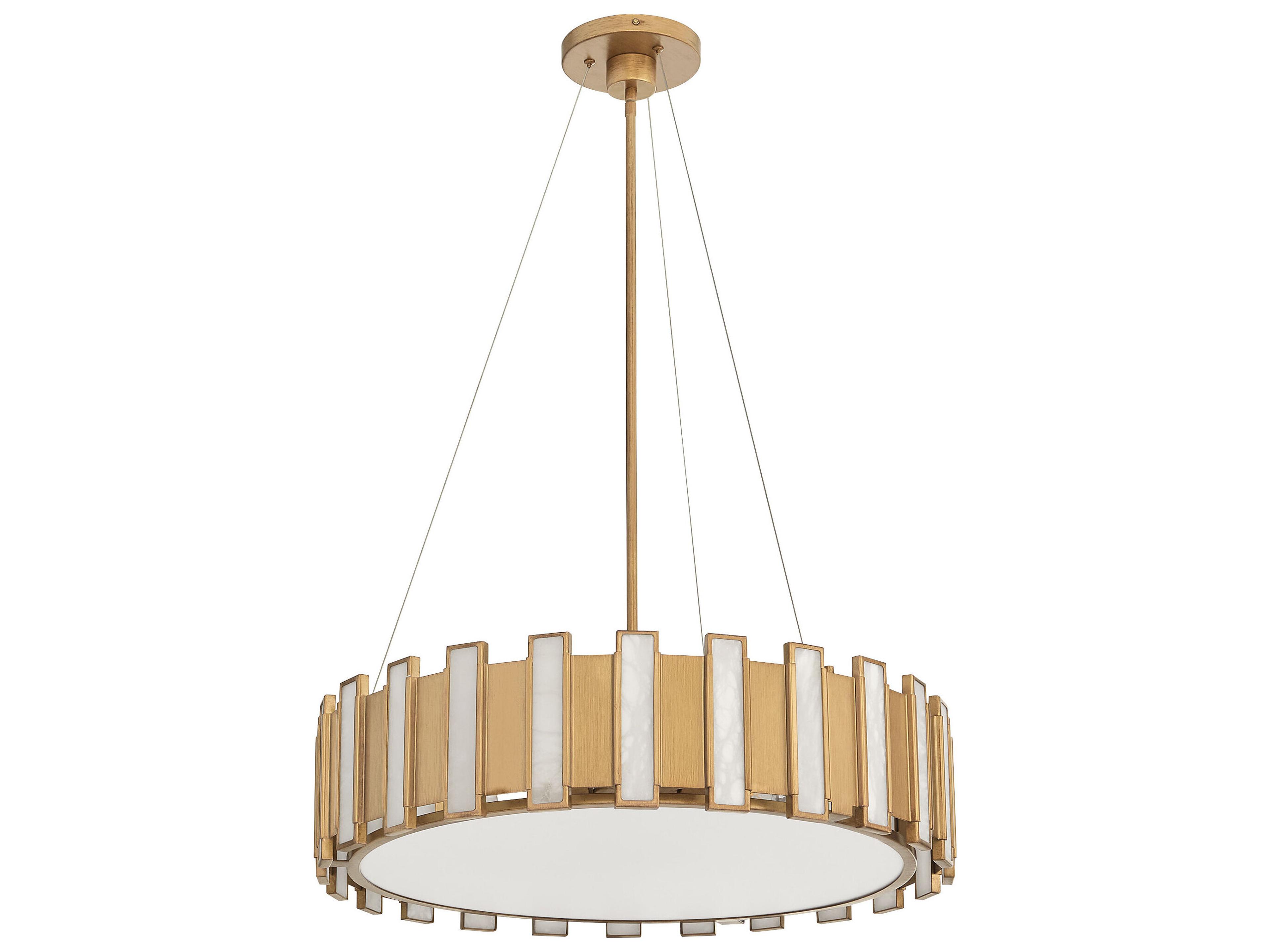 Cyan Design Volterra 5-Light Aged Brass Drum Round Pendant
