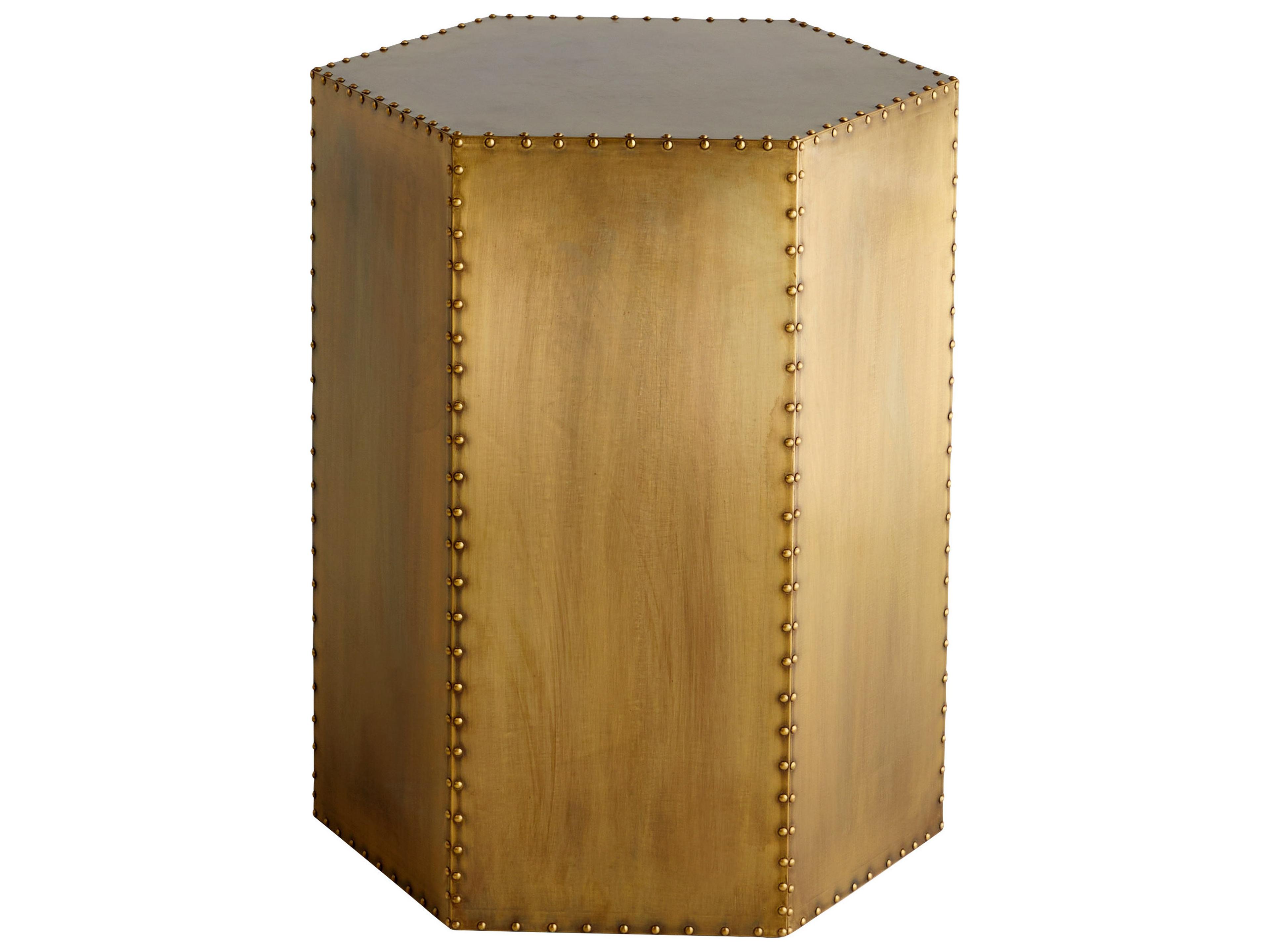 Cyan Design Hexagon Wood Brass End Table