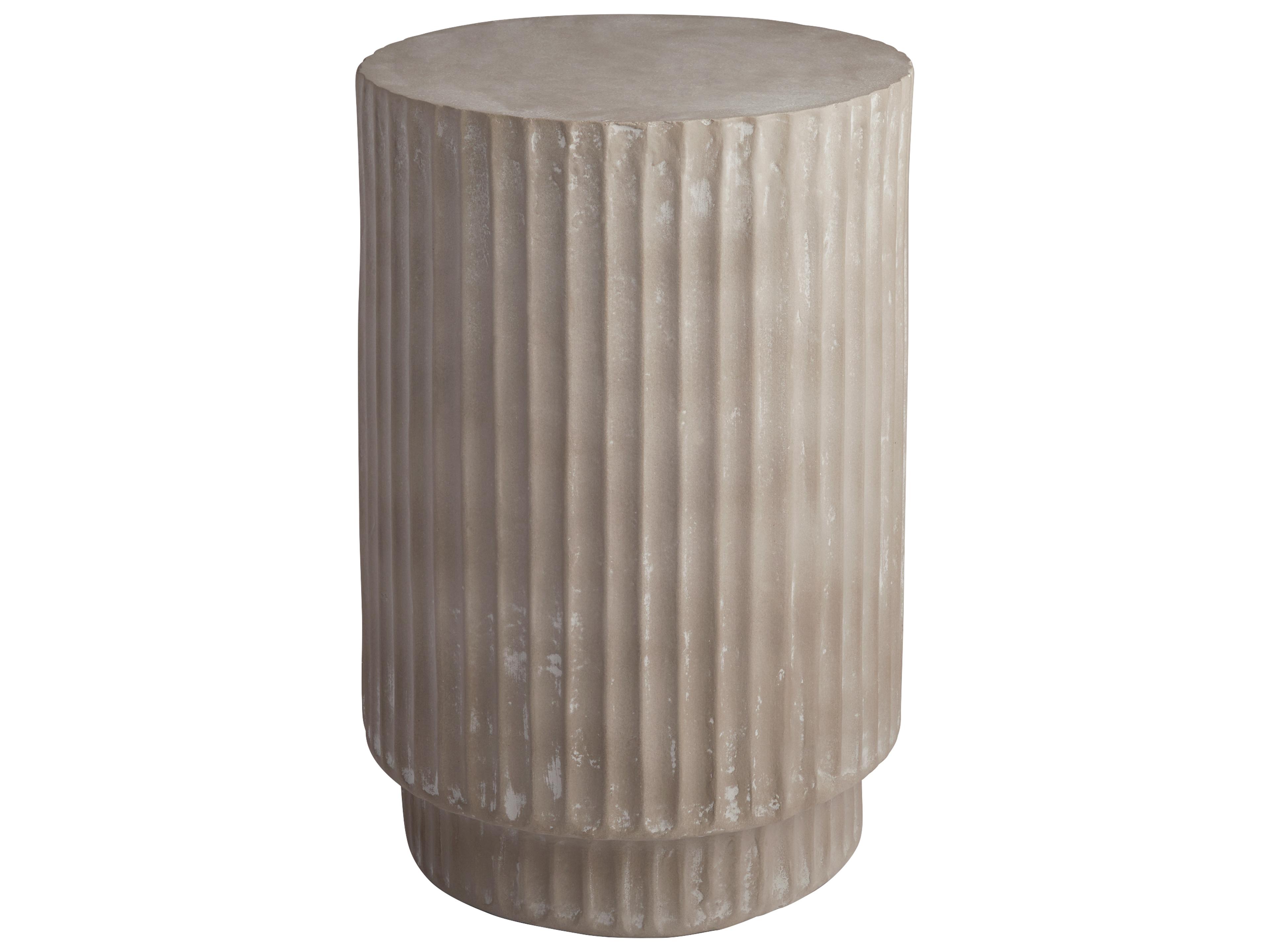 Cyan Design Round Faux Cement Grey End Table