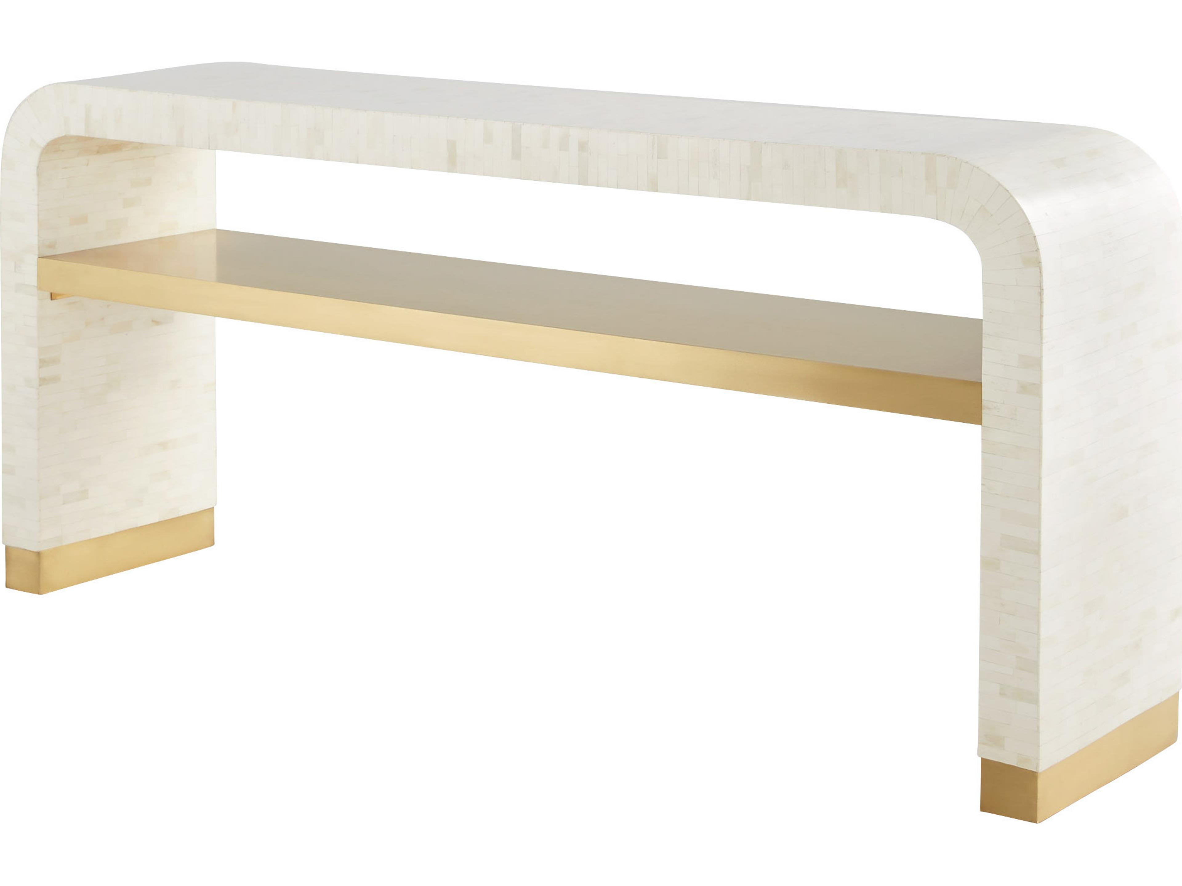 Cyan Design Rectangular Bone Brass Console Table