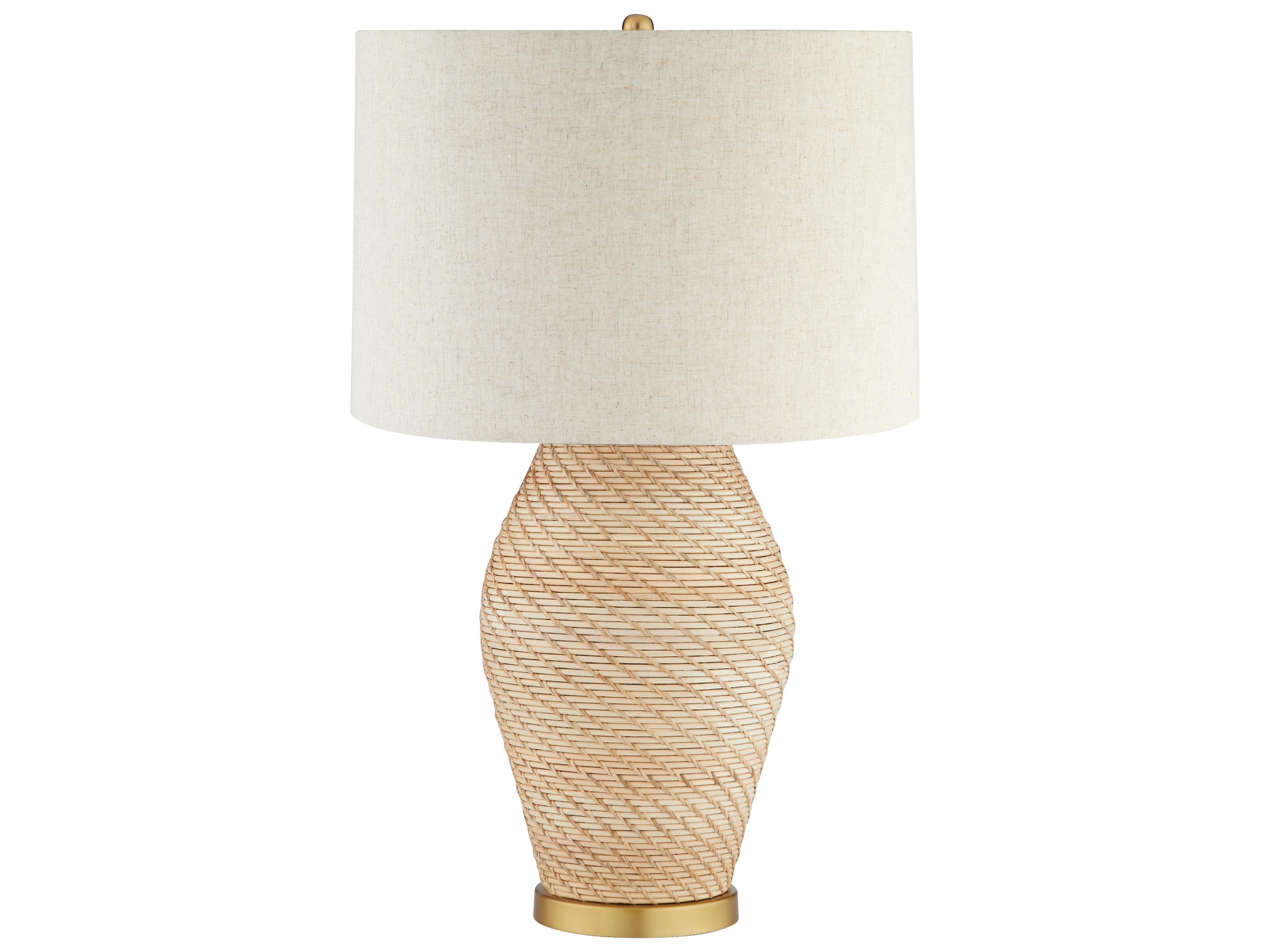 Cyan Design Rotin Natural Antique Brass White Yellow Buffet Lamp