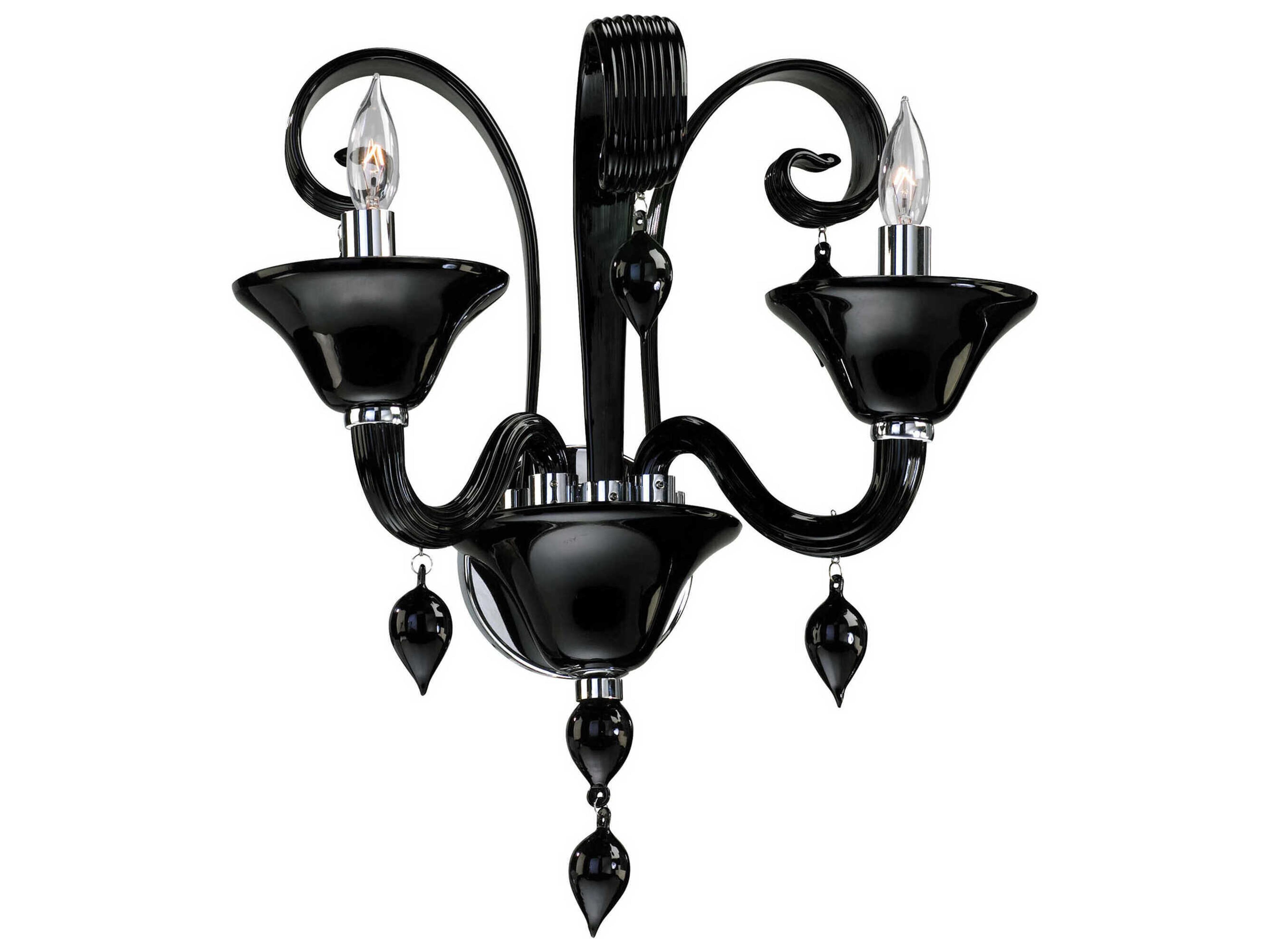 Cyan Design Treviso 2-Light Chrome Black Traditional Wall Sconce