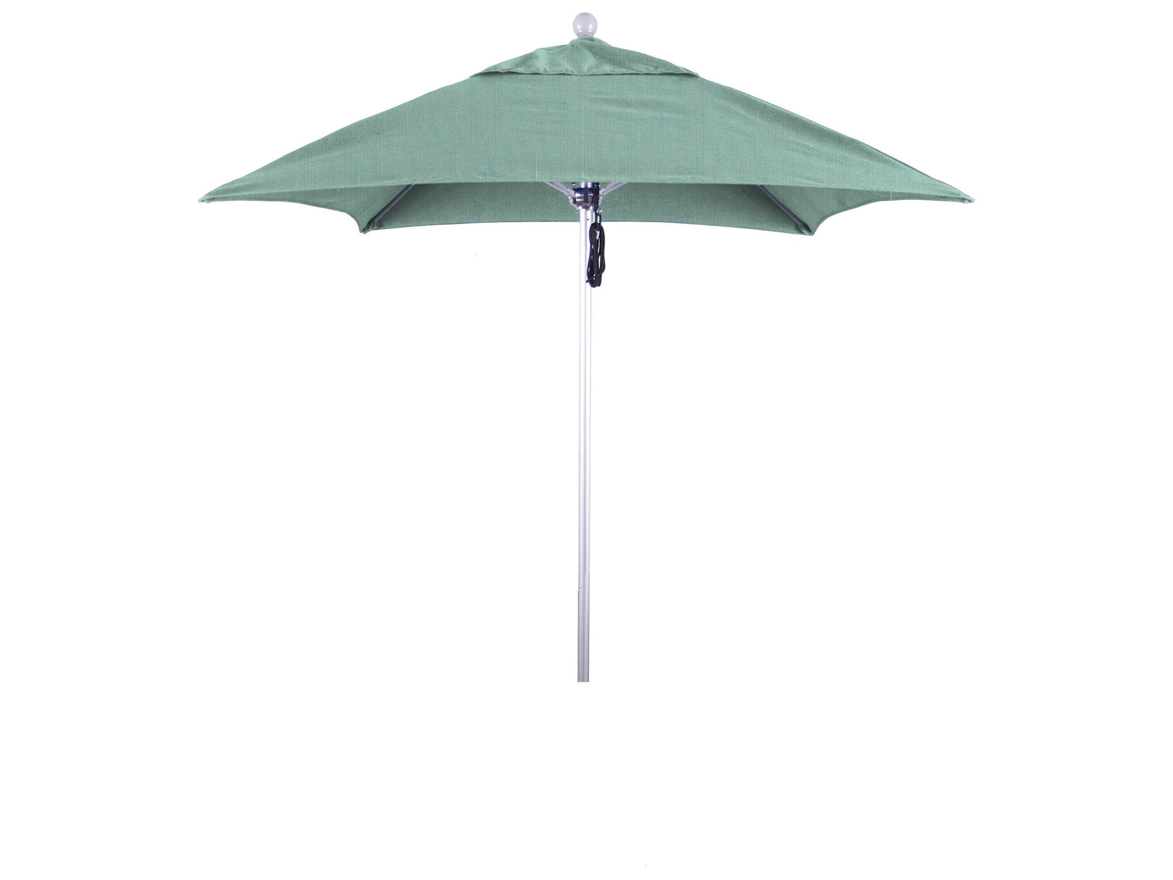 California Outdoor Umbrella Custom Venture Series 6 Foot Square Market Aluminum Outdoor Umbrella with Push Lift System