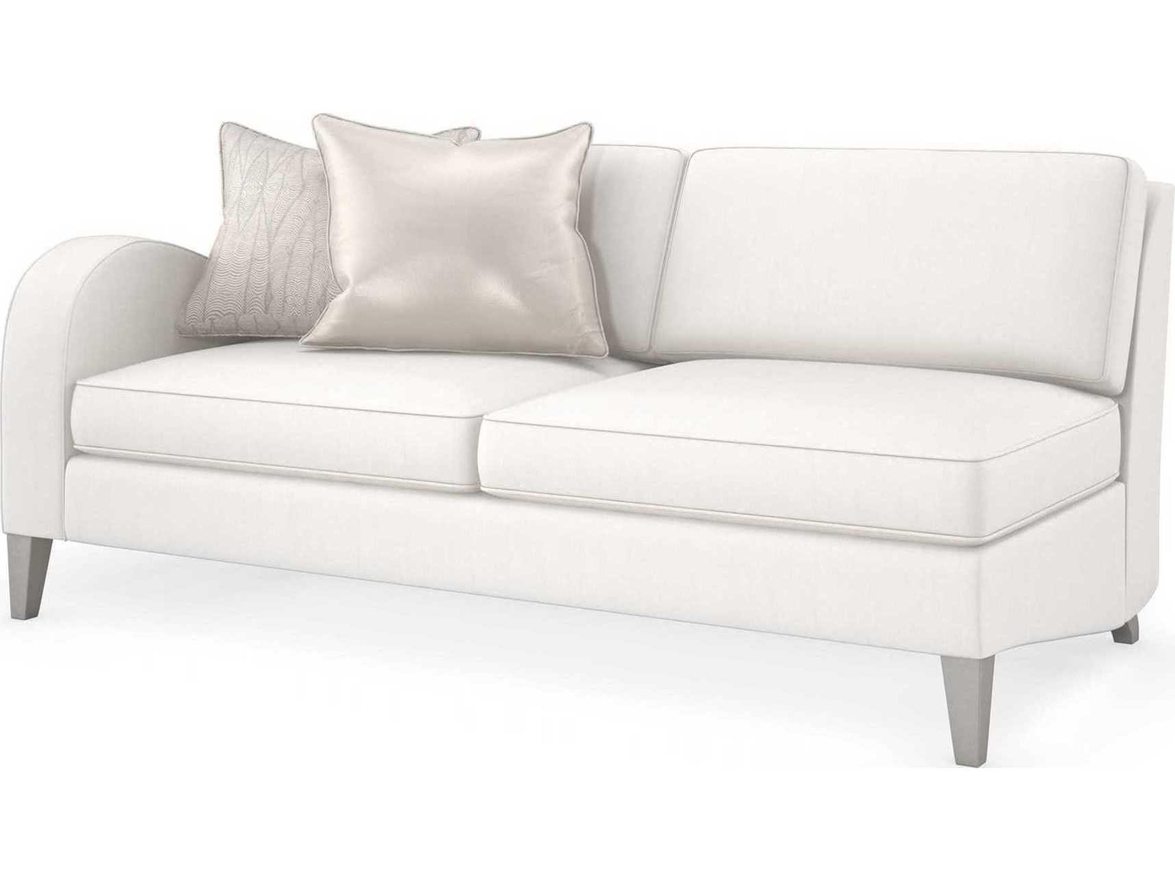Caracole Victoria LAF Sparkling Argent White Upholstered Loveseat