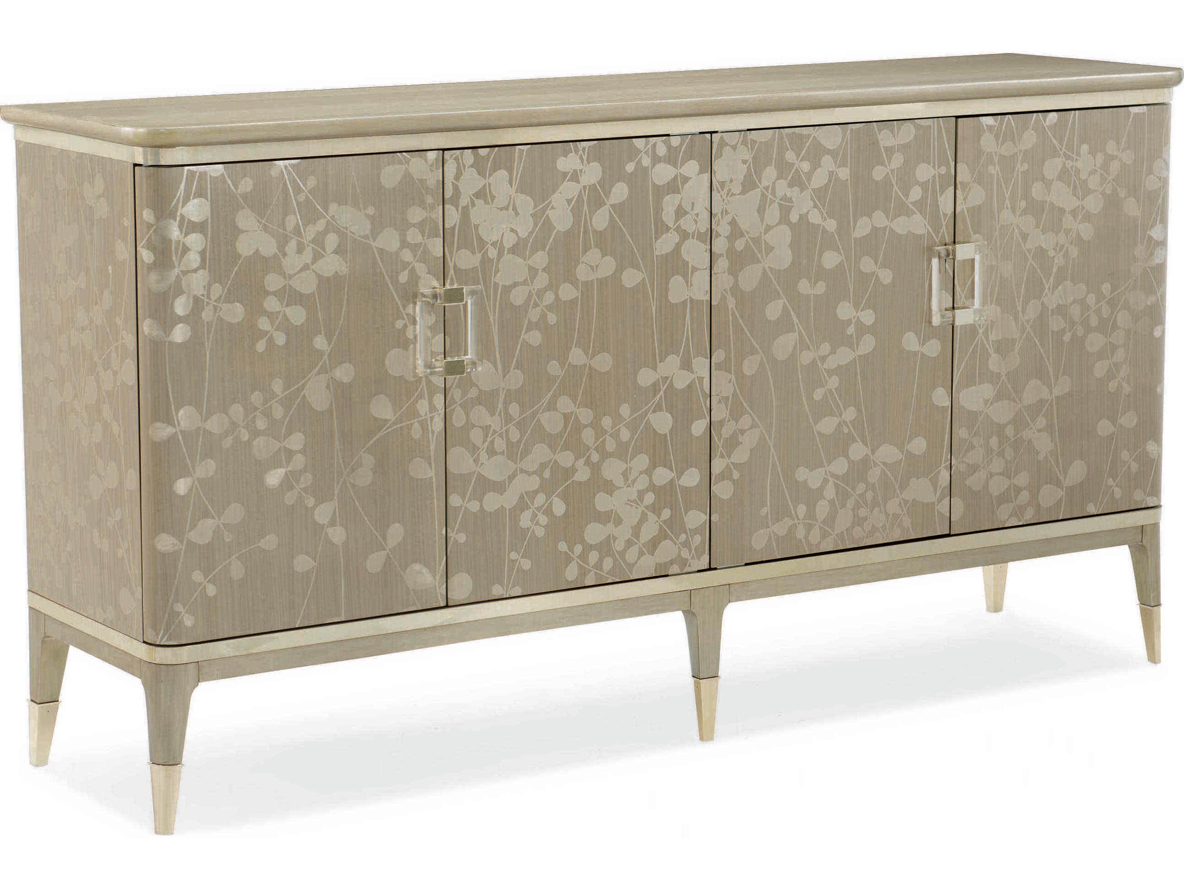 Caracole Classic Turn a New Leaf 76" Champagne Shimmer With Taupe Whisper Of Gold Sideboard