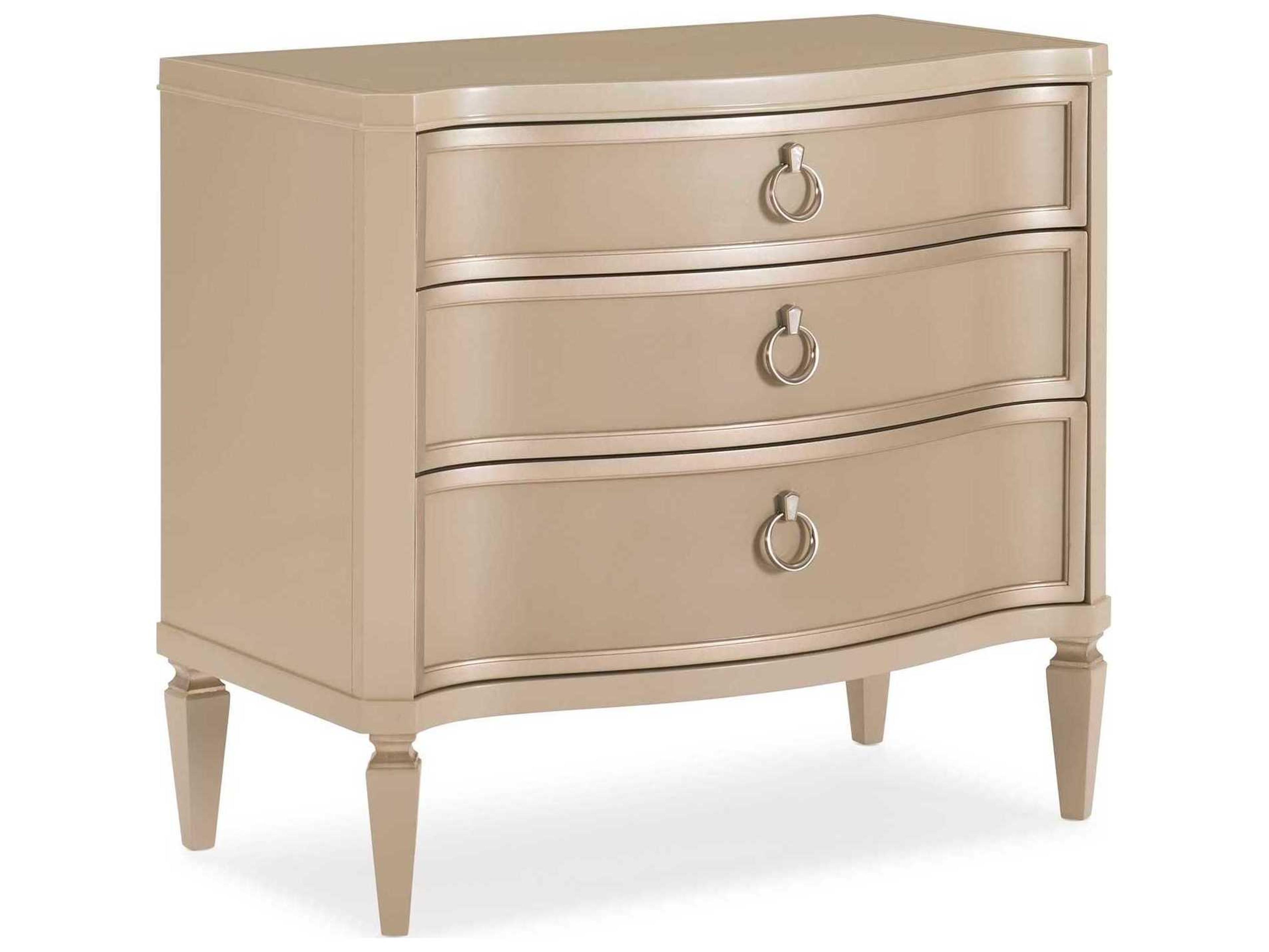 Caracole Classic Next to Me 3-Drawers Beige Nightstand