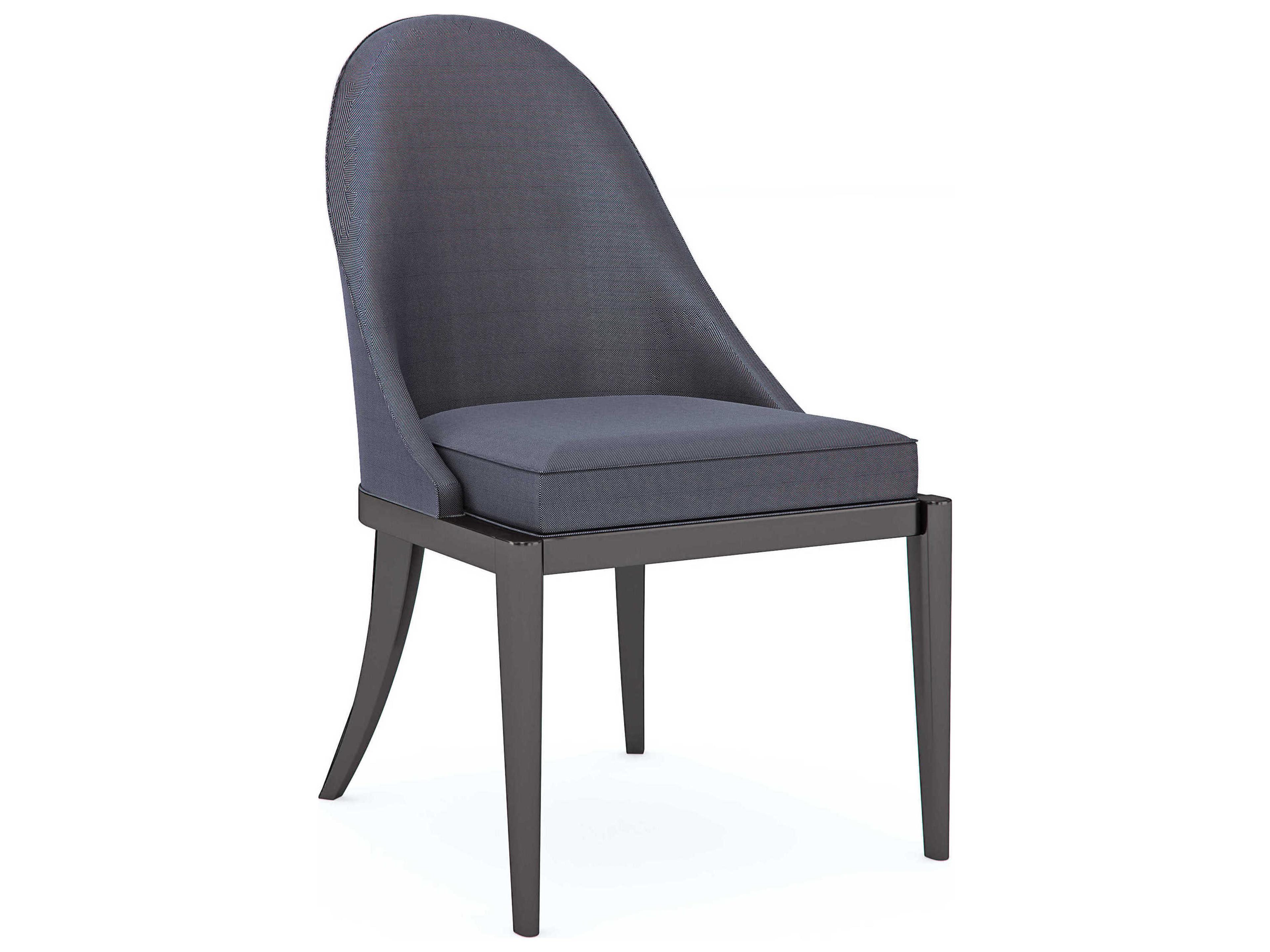 Caracole Classic Natural Choice Blue Upholstered Side Dining Chair